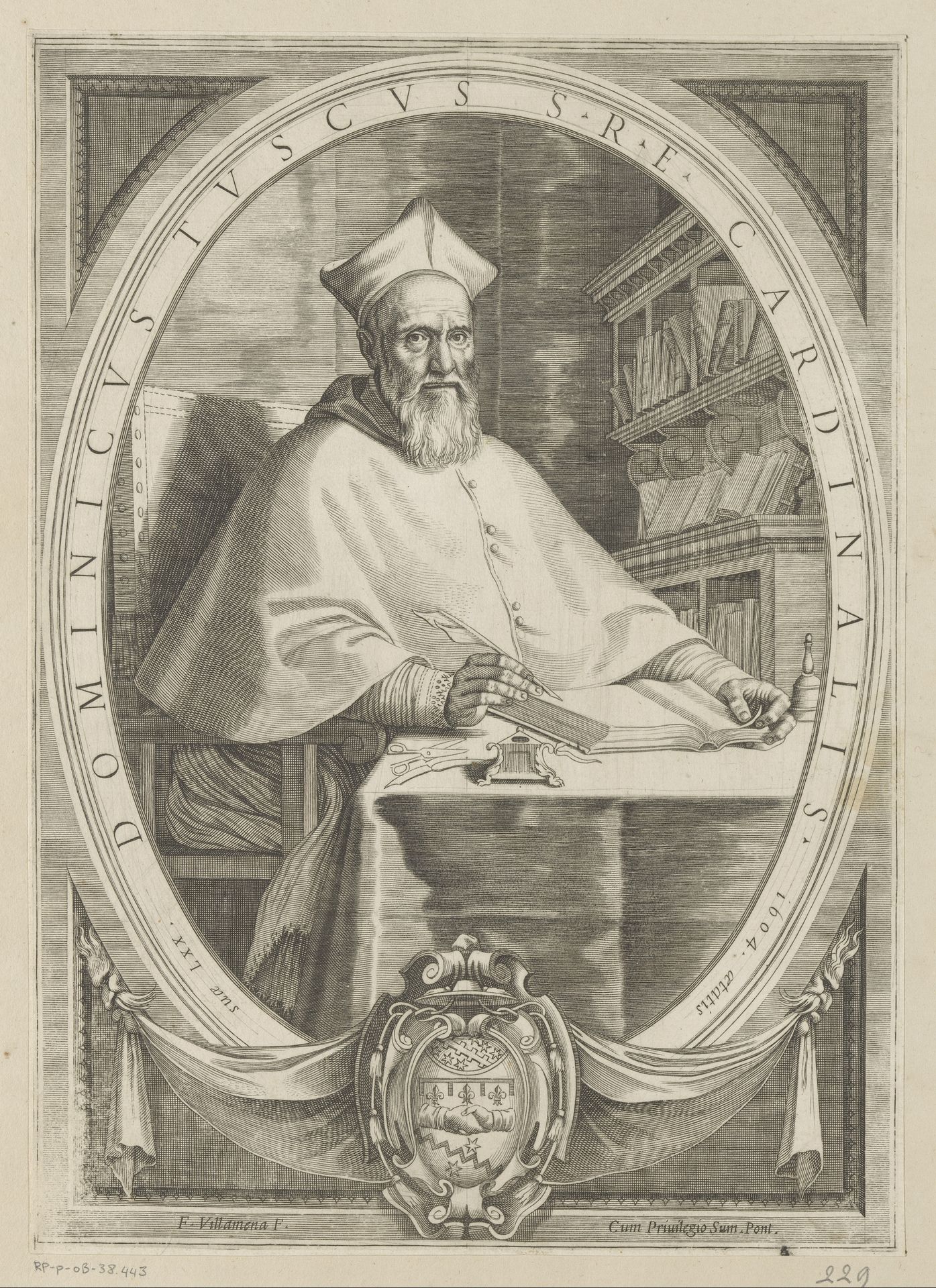 Portret van kardinaal Domenico Toschi by Francesco Villamena
