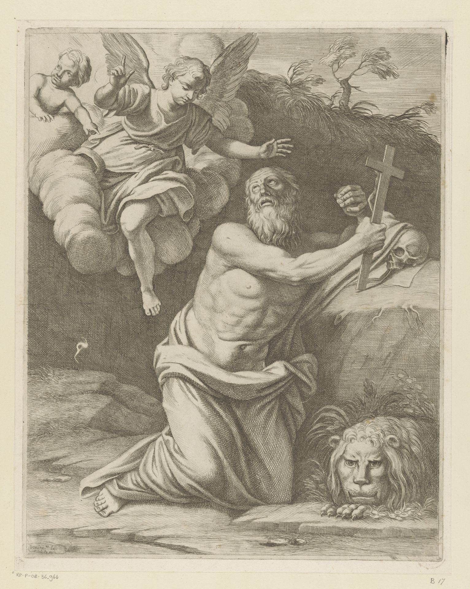 De heilige Hieronymus in de woestijn by Pietro del Po