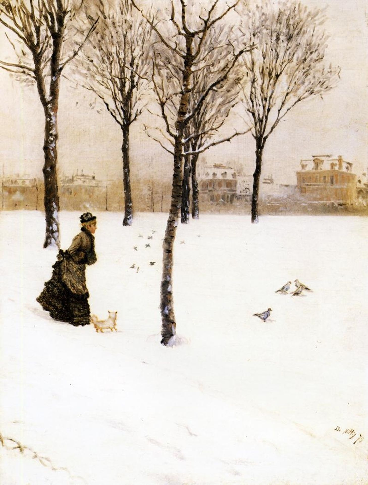 A Winter's Landscape by Giuseppe de Nittis