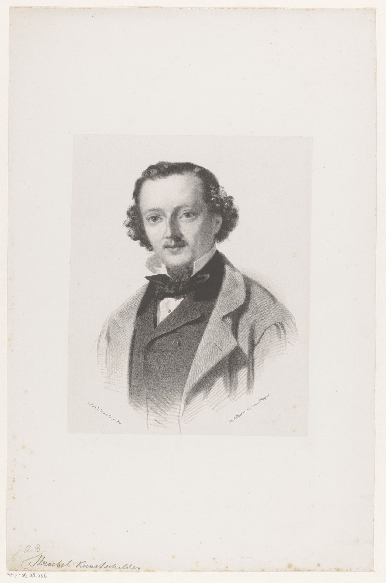 Portret van Johannes Stroebel by Johan Hendrik Hoffmeister