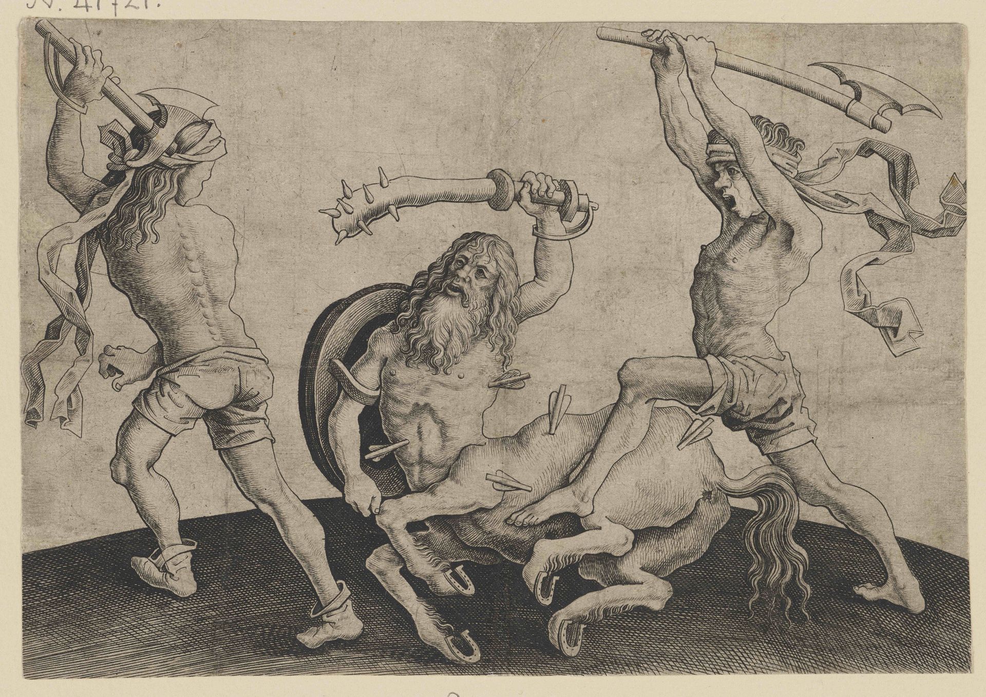 The Battle of Two Men with the Centaur by Anonymous