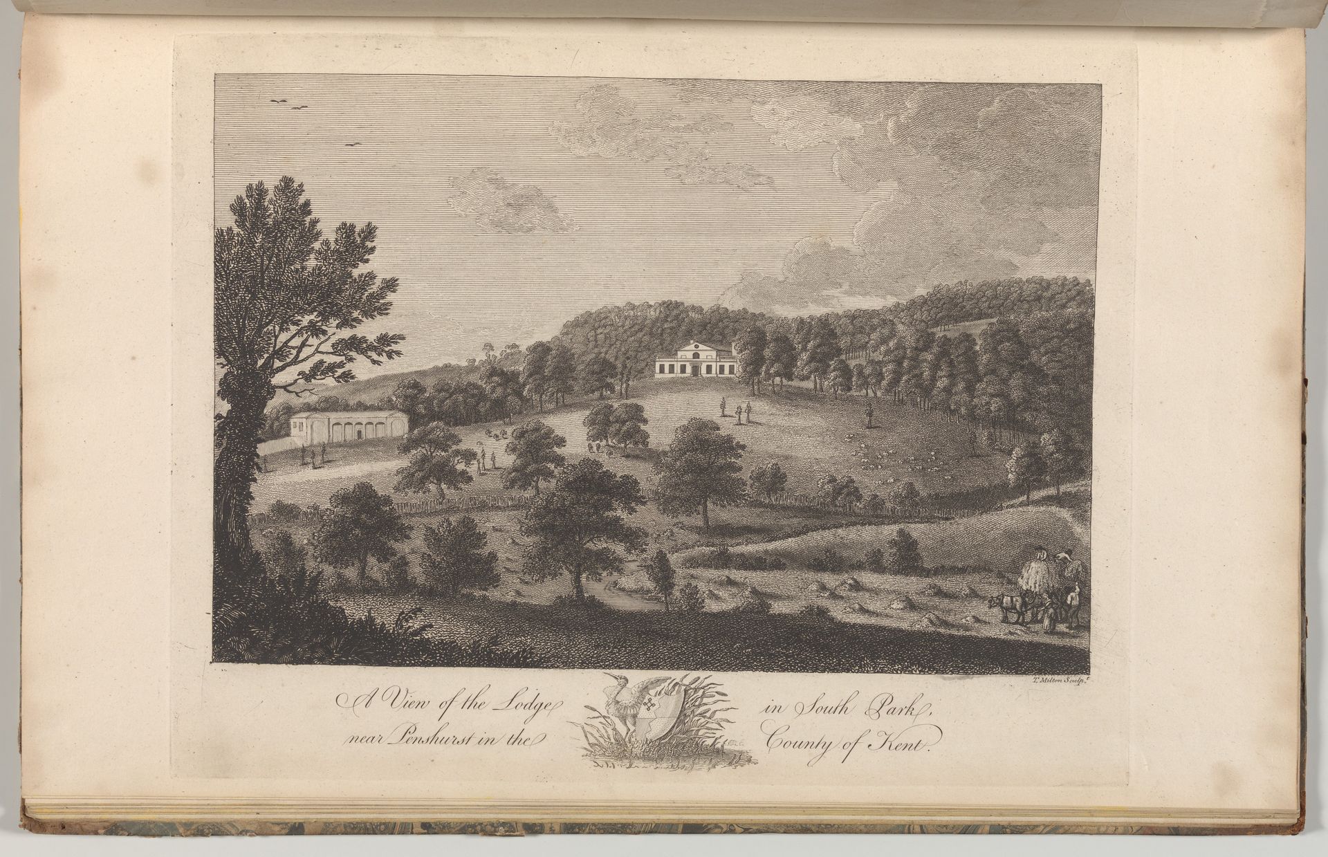 A View of the Lodge in the South Park, near Penshurst in the County of Kent, from The History and Topographical Survey of the County of Kent, vols. 1-3 by Thomas Milton