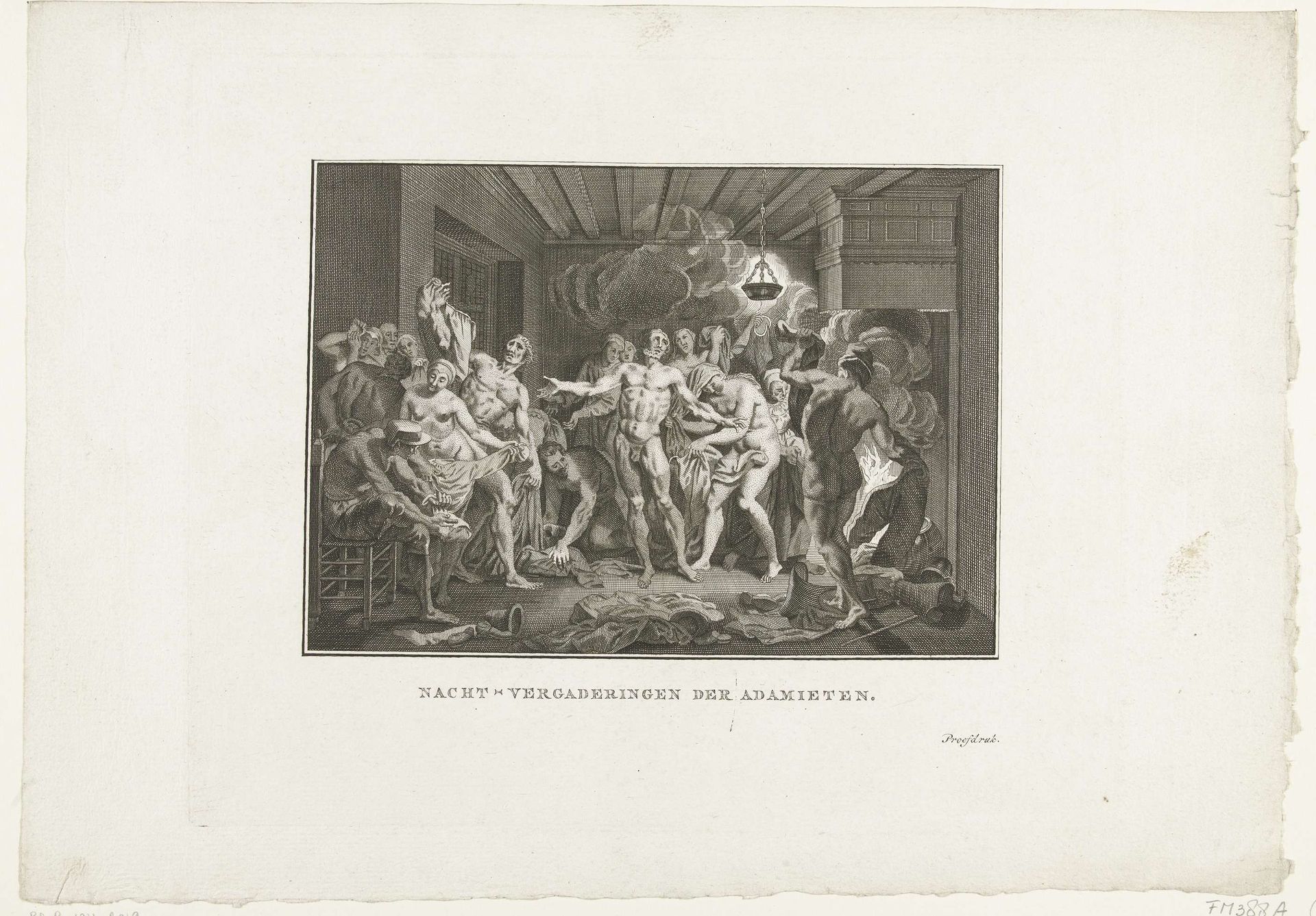 Wederdopers trekken tijdens een bijeenkomst hun kleren uit, 1535 by Jan Lucas van der Beek