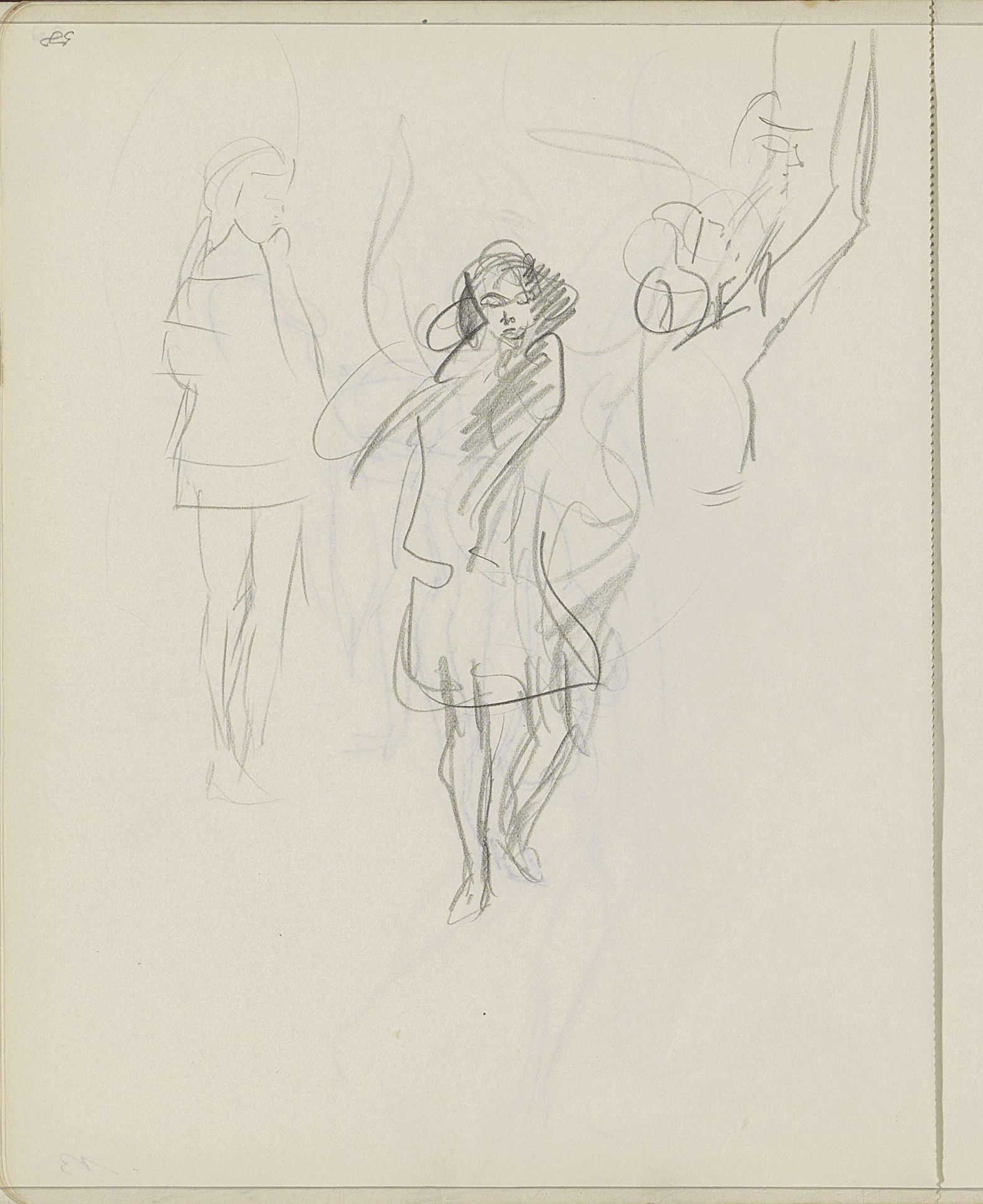 Studieblad met danseressen by Isaac Israels