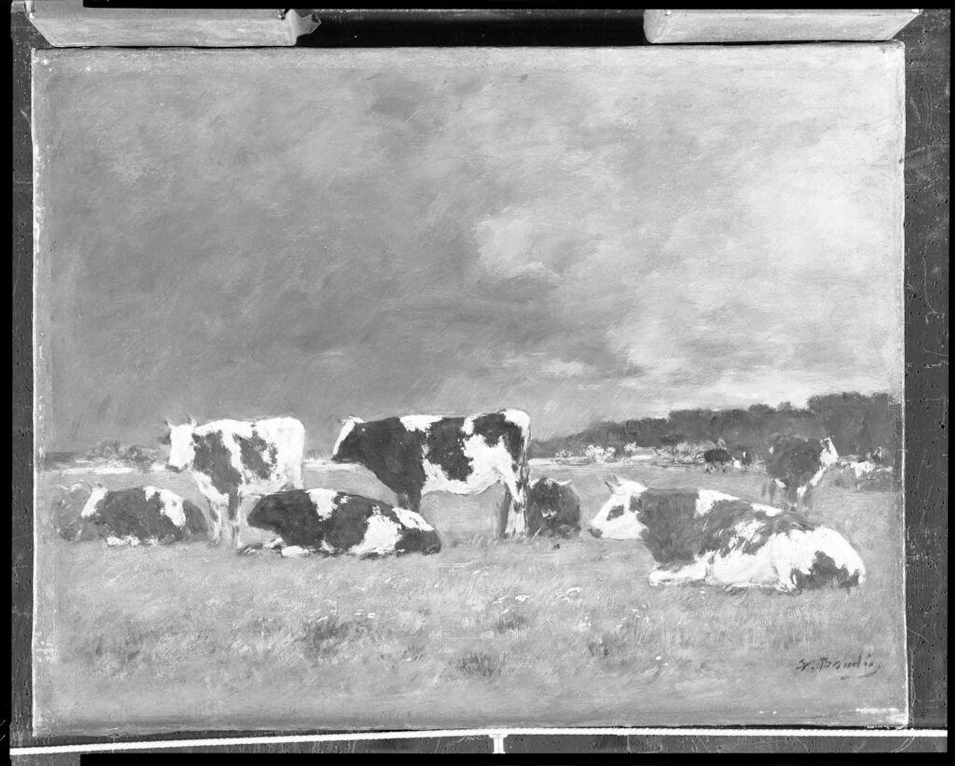 Cows in a Pasture, Deauville by Eugène Boudin