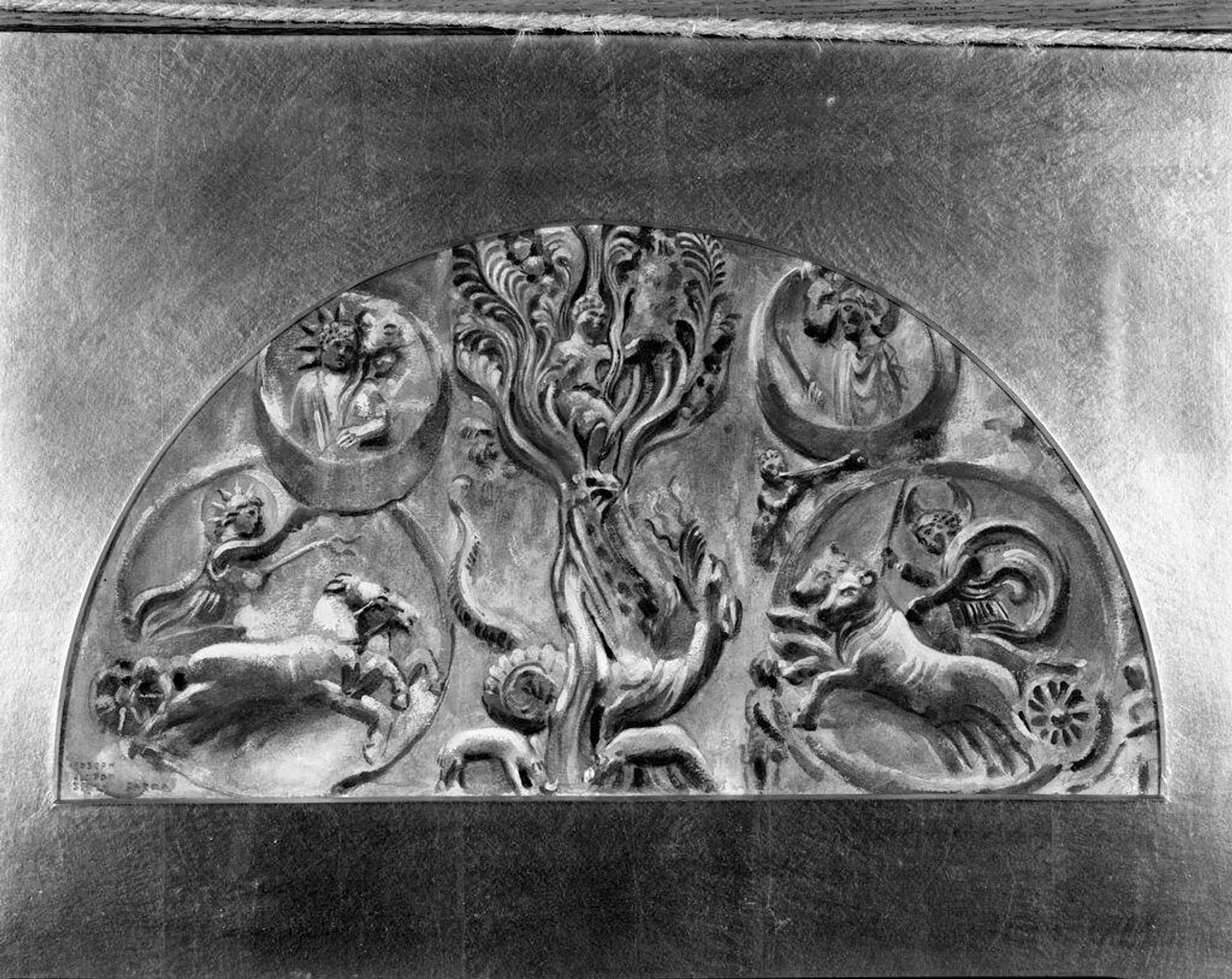 Sun, Moon, and Poppy Branch, from Lunette of Southern Door, Baptistry, Parma by Joseph Smith