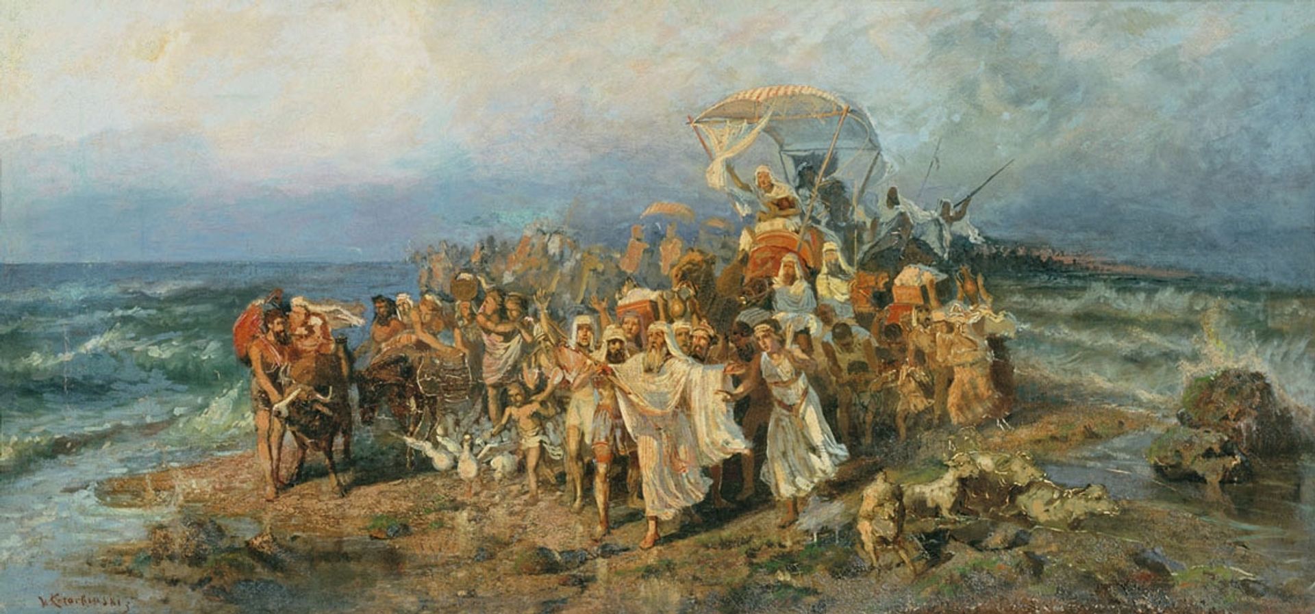 Cross Jews across Black sea by Wilhelm Kotarbinski