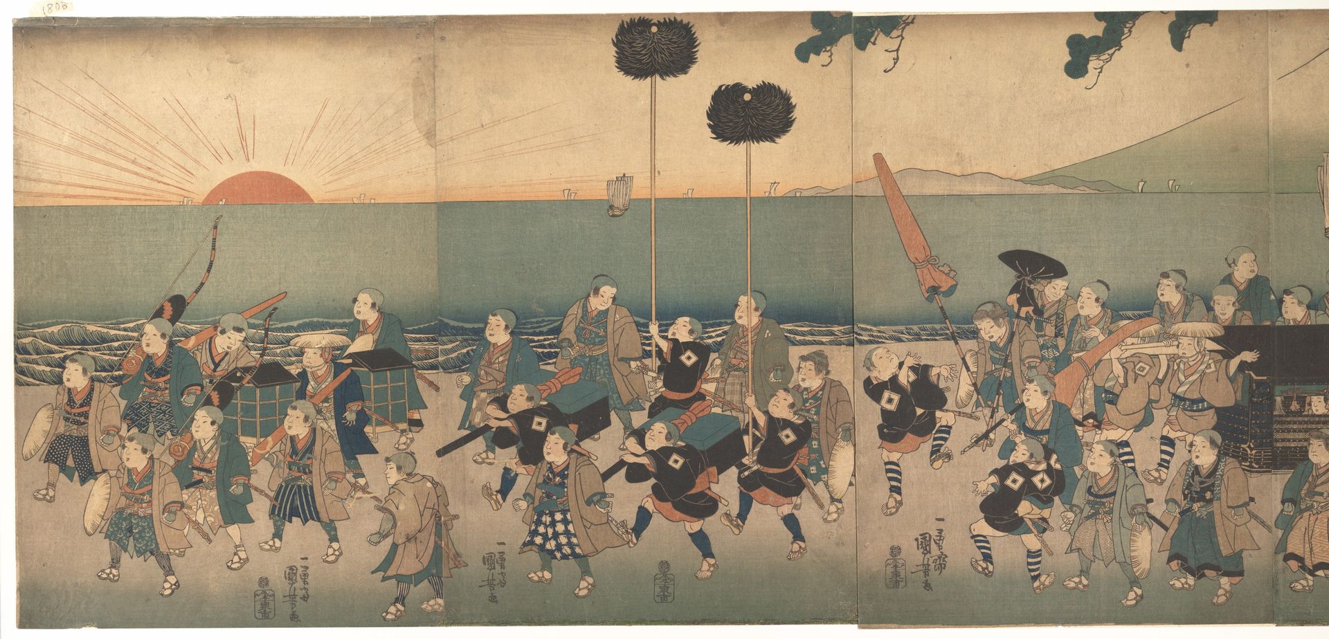 Boys Play-acting a Daimyo Procession by Utagawa Kuniyoshi 歌川國芳