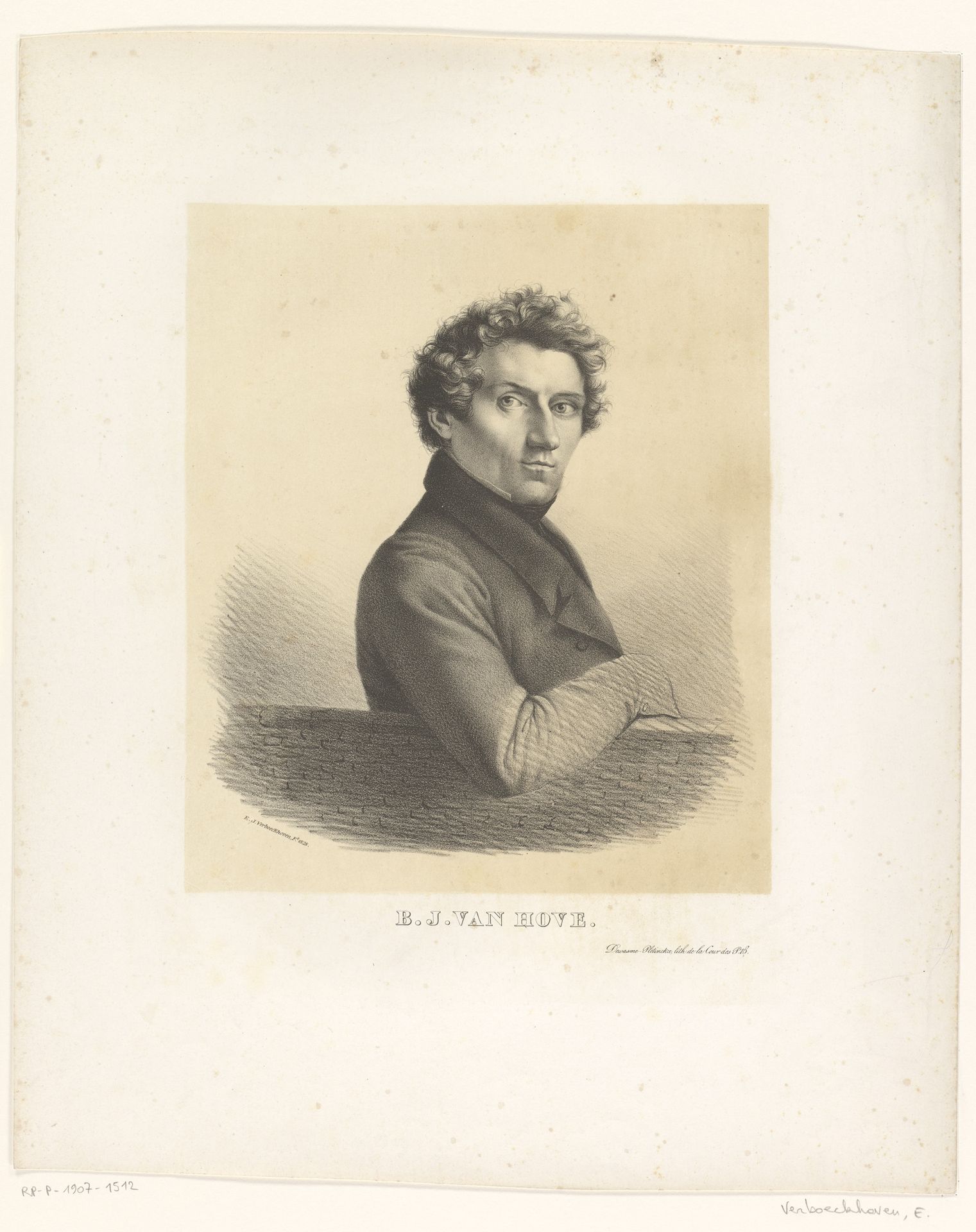 Portret van Bartholomeus Johannes van Hove by Eugène Verboeckhoven