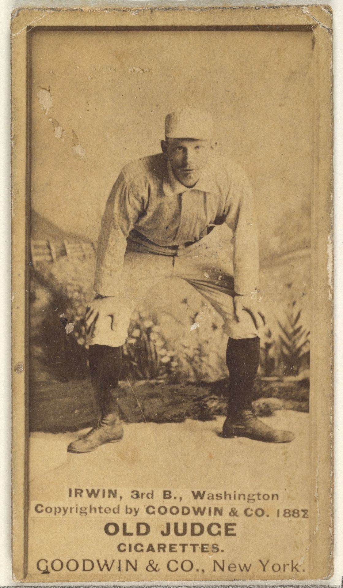 John Irwin, 3rd Base, Washington Nationals, from the Old Judge series (N172) for Old Judge Cigarettes by Goodwin & Company