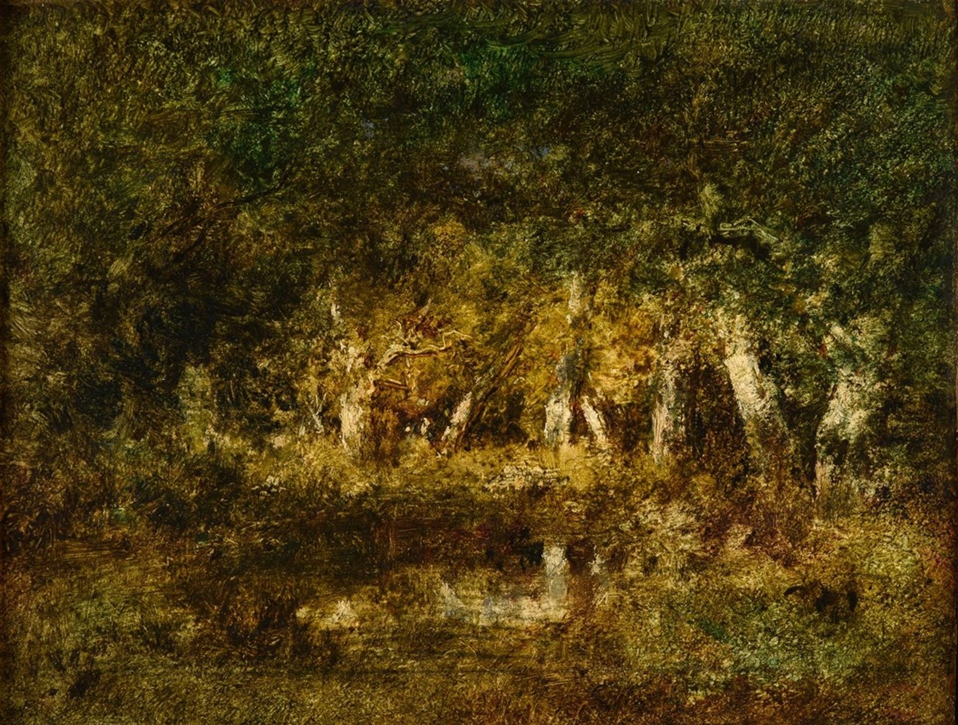 Petite mare en forêt by Narcisse-Virgilio Diaz