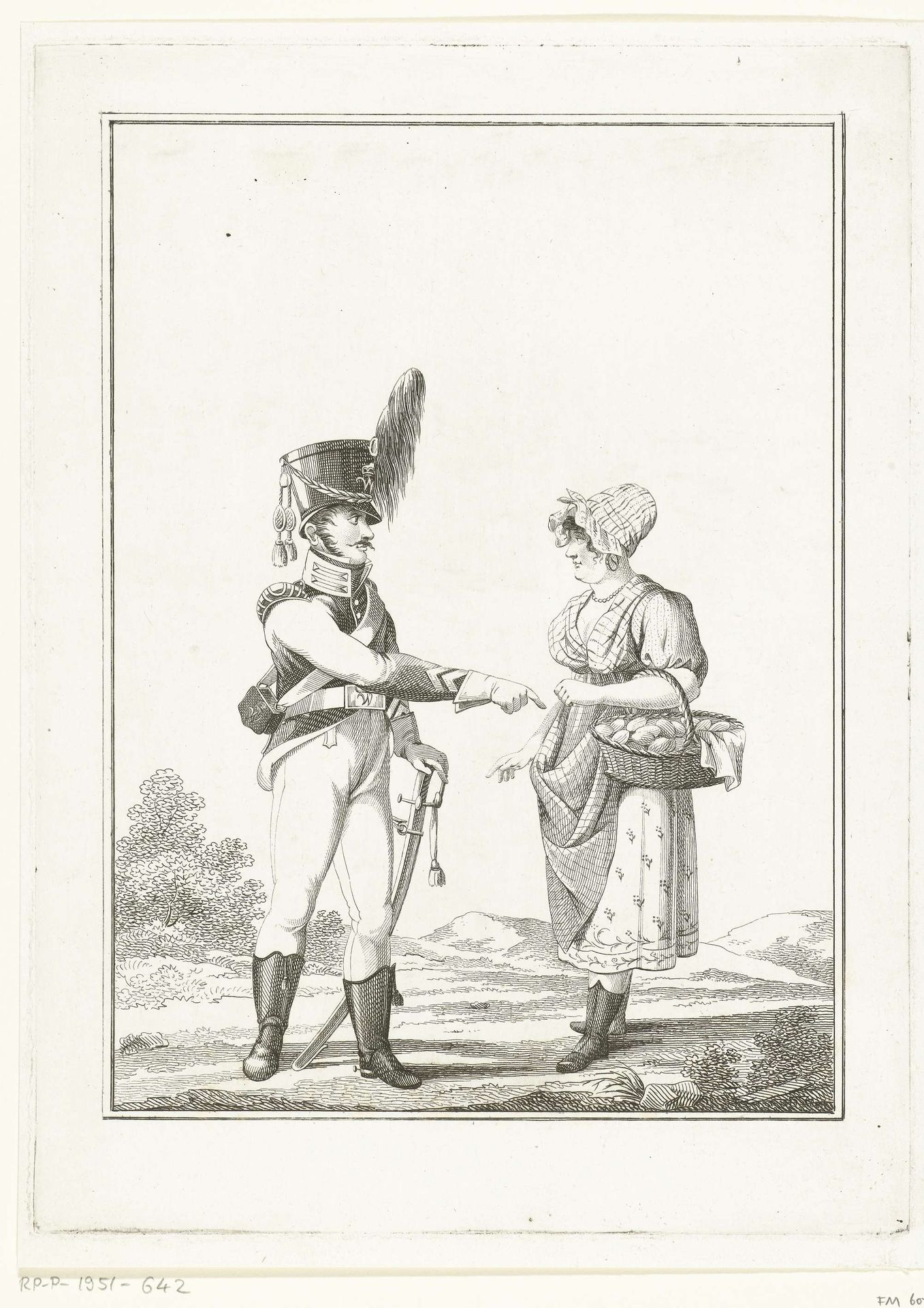 Soldaat met koekenverkoopster by Joannes Bemme