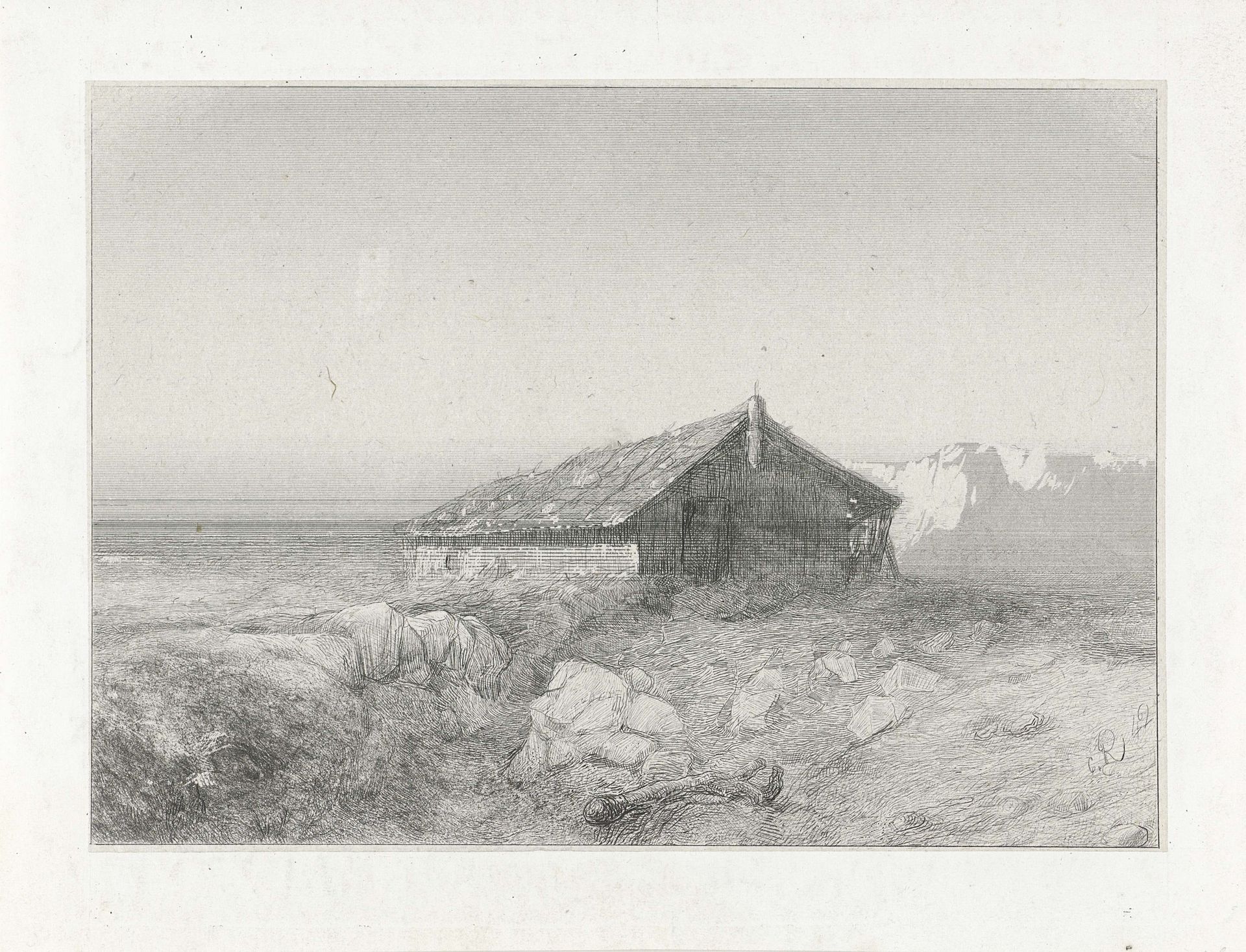 Vlakte met een hut by Charles Rochussen
