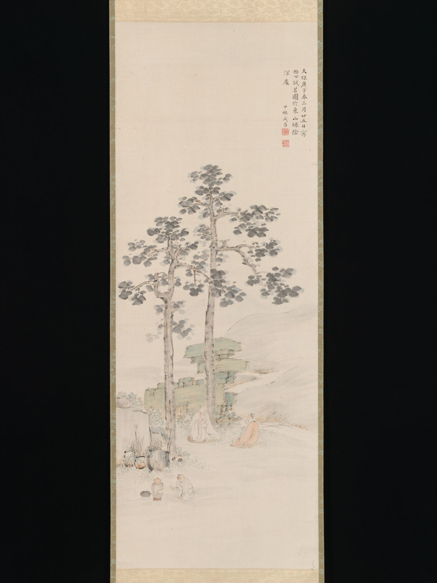 Sampling Tea beneath the Wu Trees by Nakabayashi Chikutō