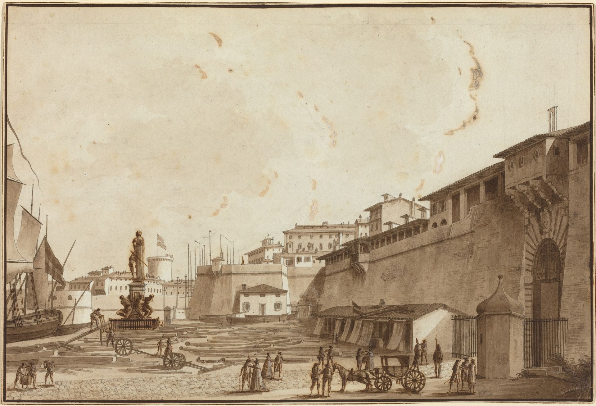 View of Livorno by Angelo Uggeri
