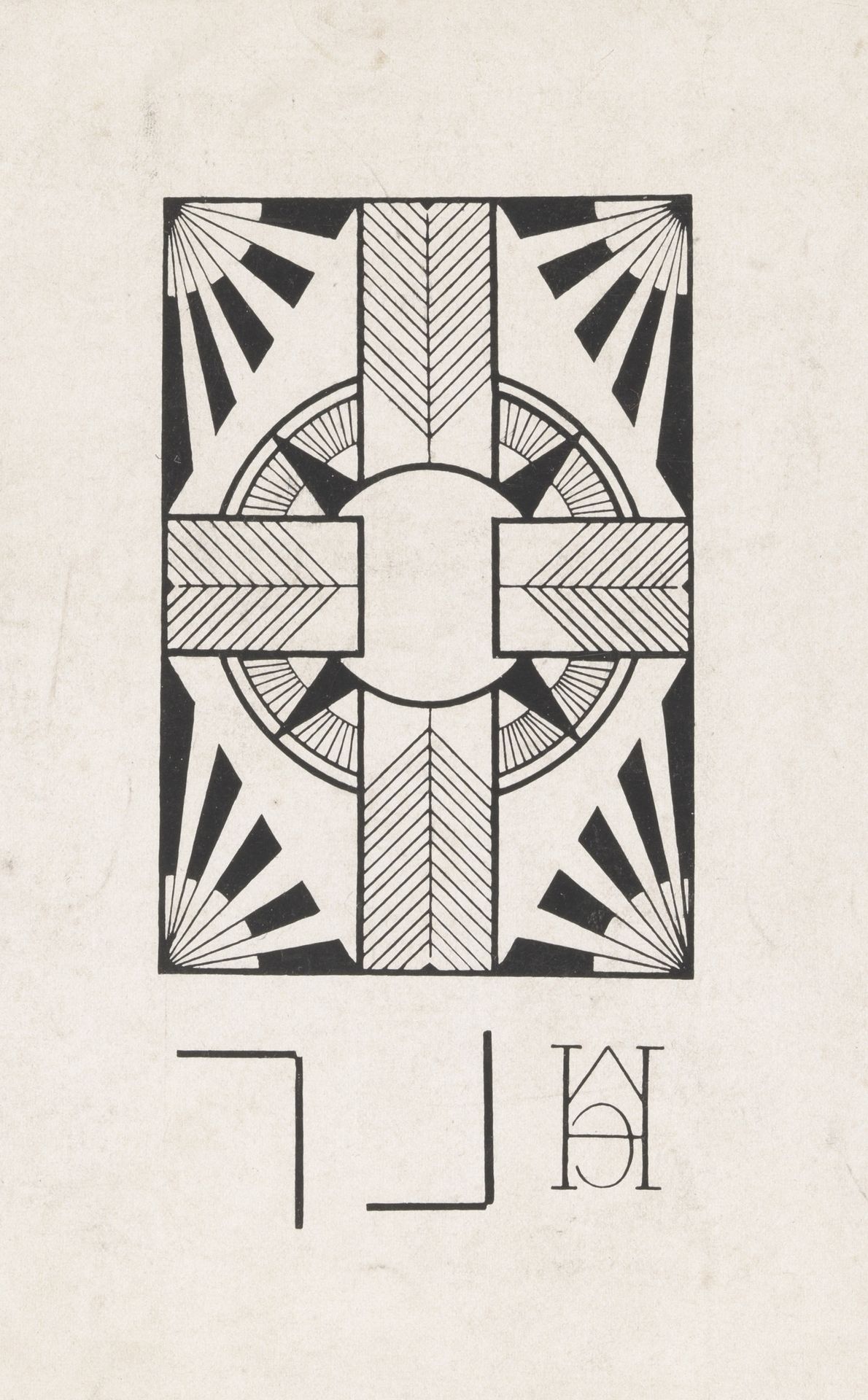 Ornament met cirkel en kruis by Samuel Jessurun de Mesquita
