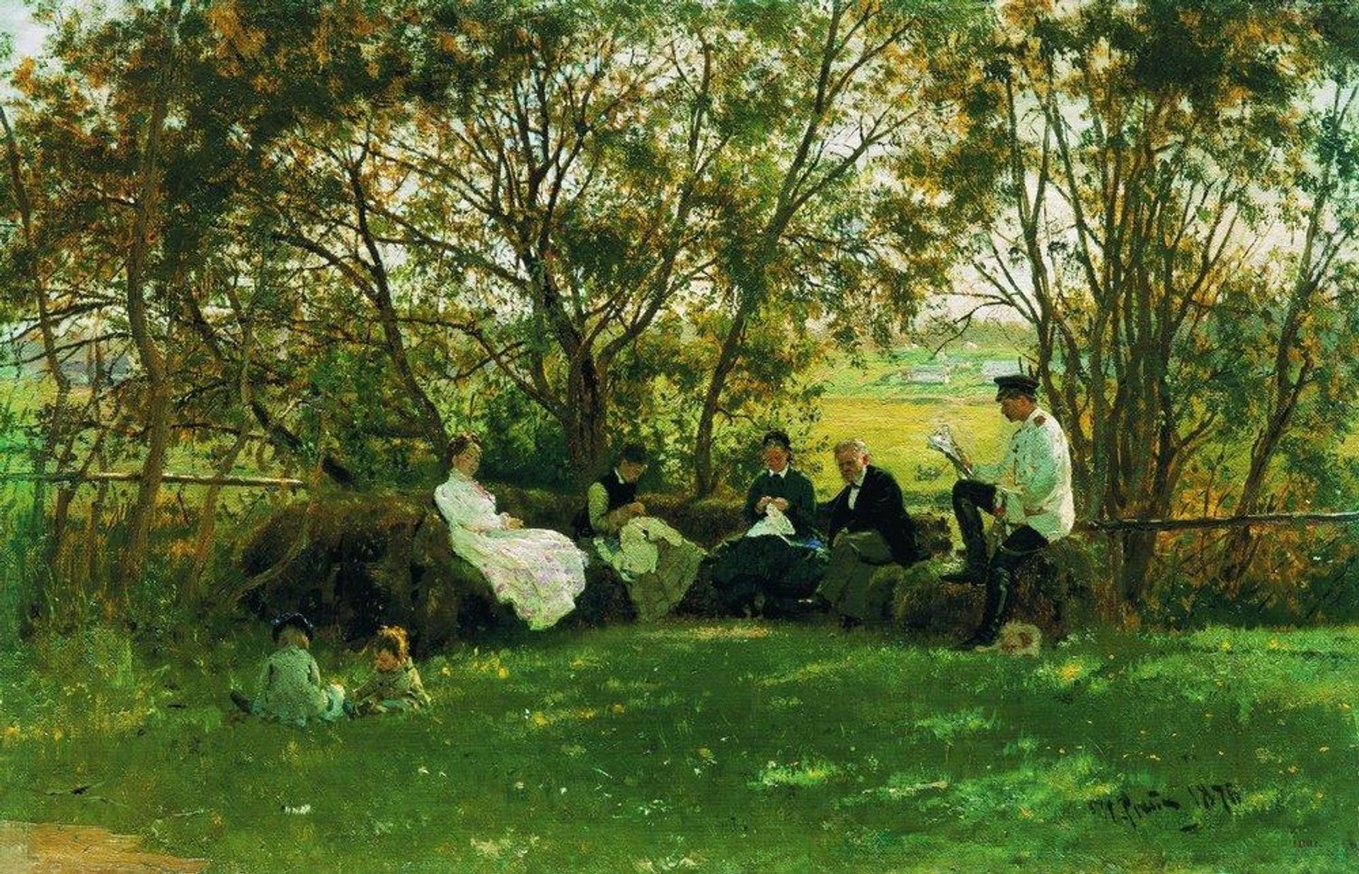 On a Turf Bench by Ilya Repin