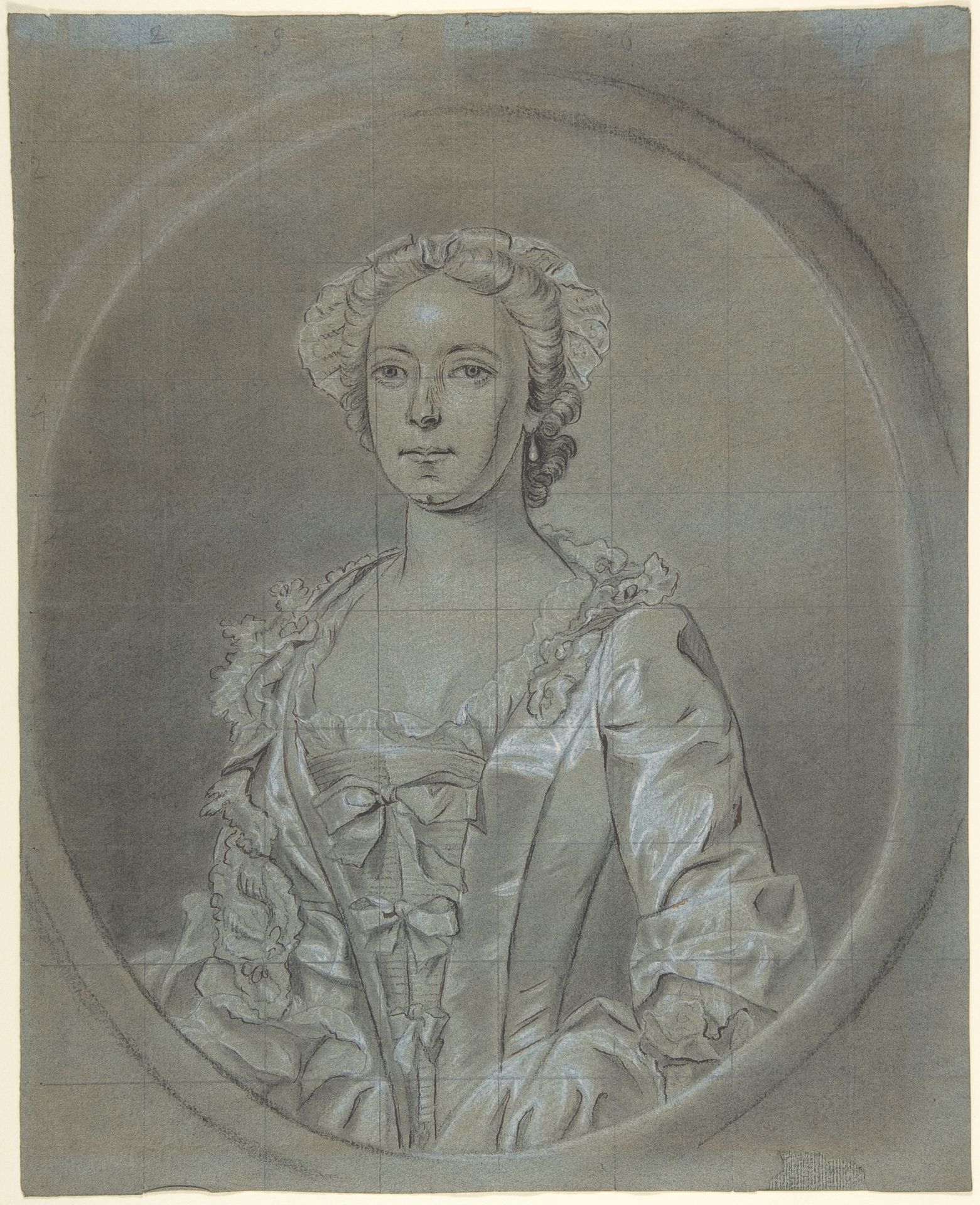 Half-Length Portrait Study of a Woman Wearing a Cap and Pearl Earrings by Joseph van Aken