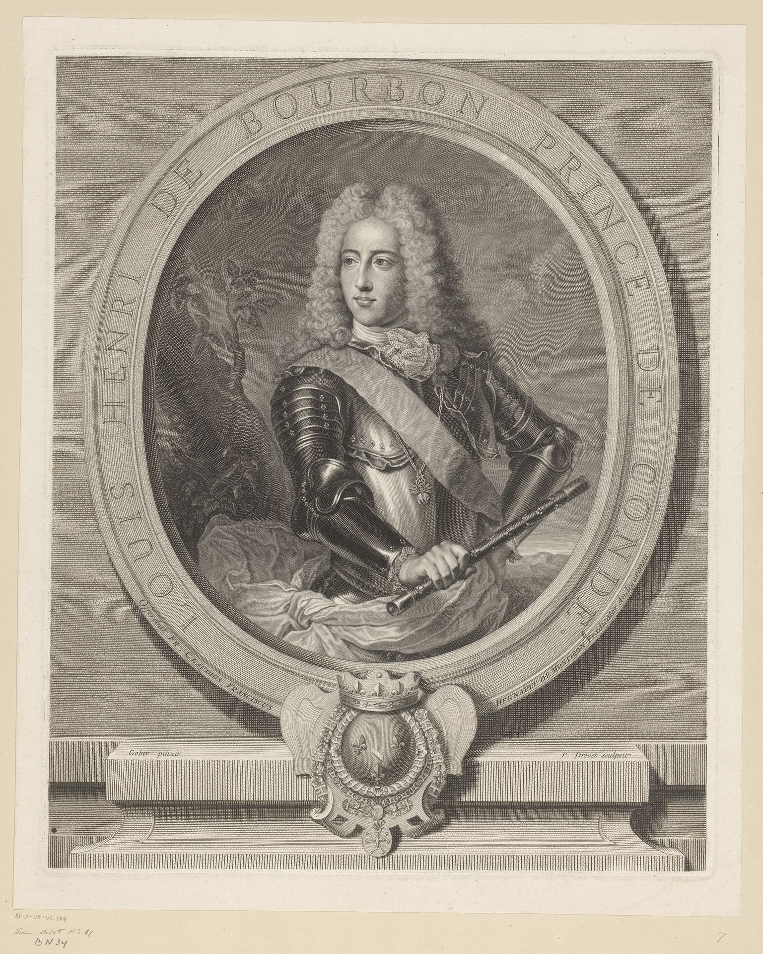 Portret van Lodewijk IV van Bourbon-Condé by Pierre Drevet