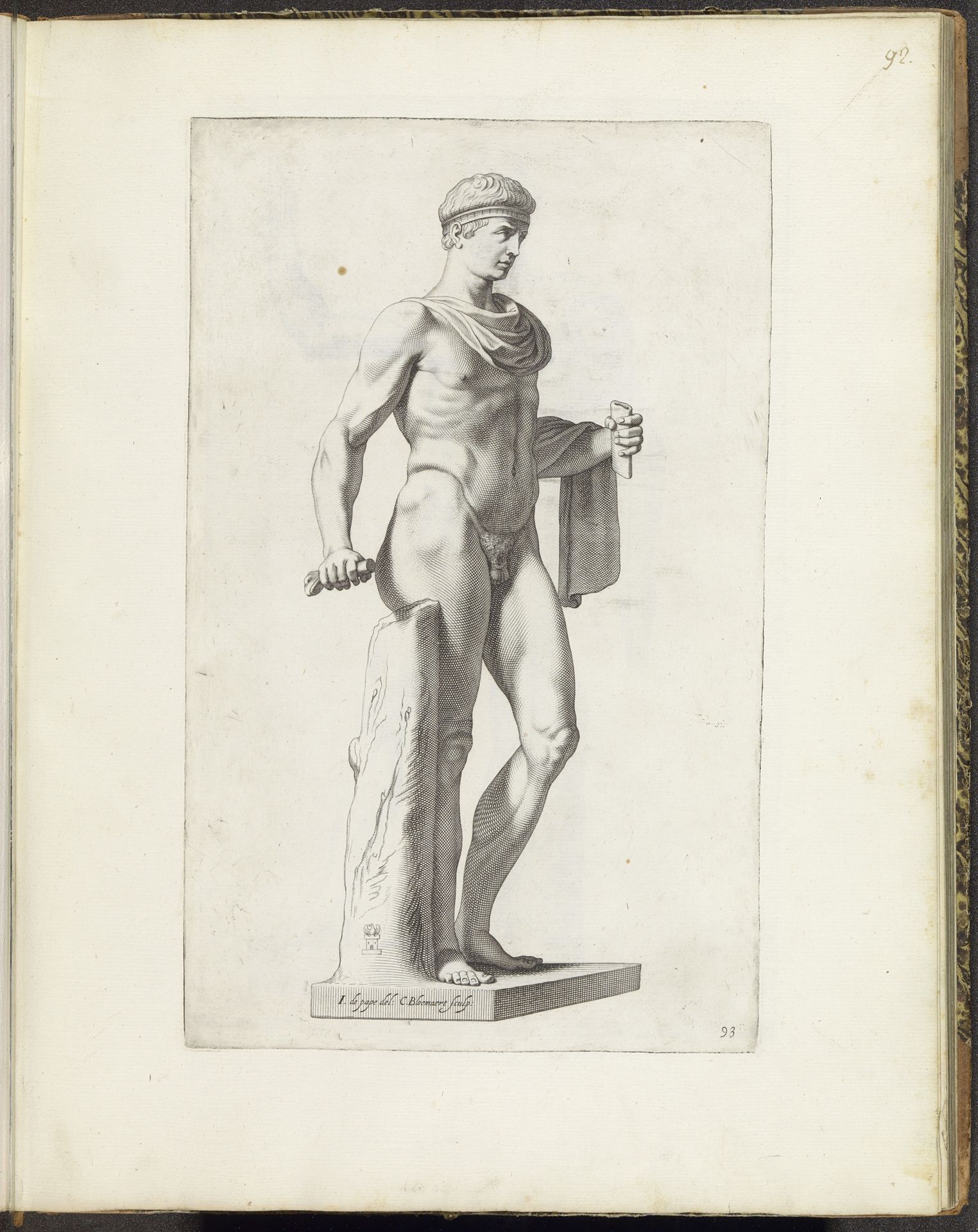 Standbeeld van een jonge gladiator met band om zijn hoofd by Cornelis Bloemaert