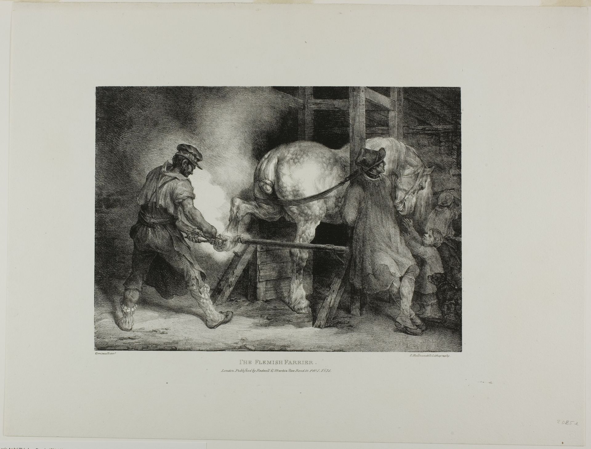 The Flemish Farrier, plate four from Various Subjects Drawn from Life on Stone by Théodore Géricault