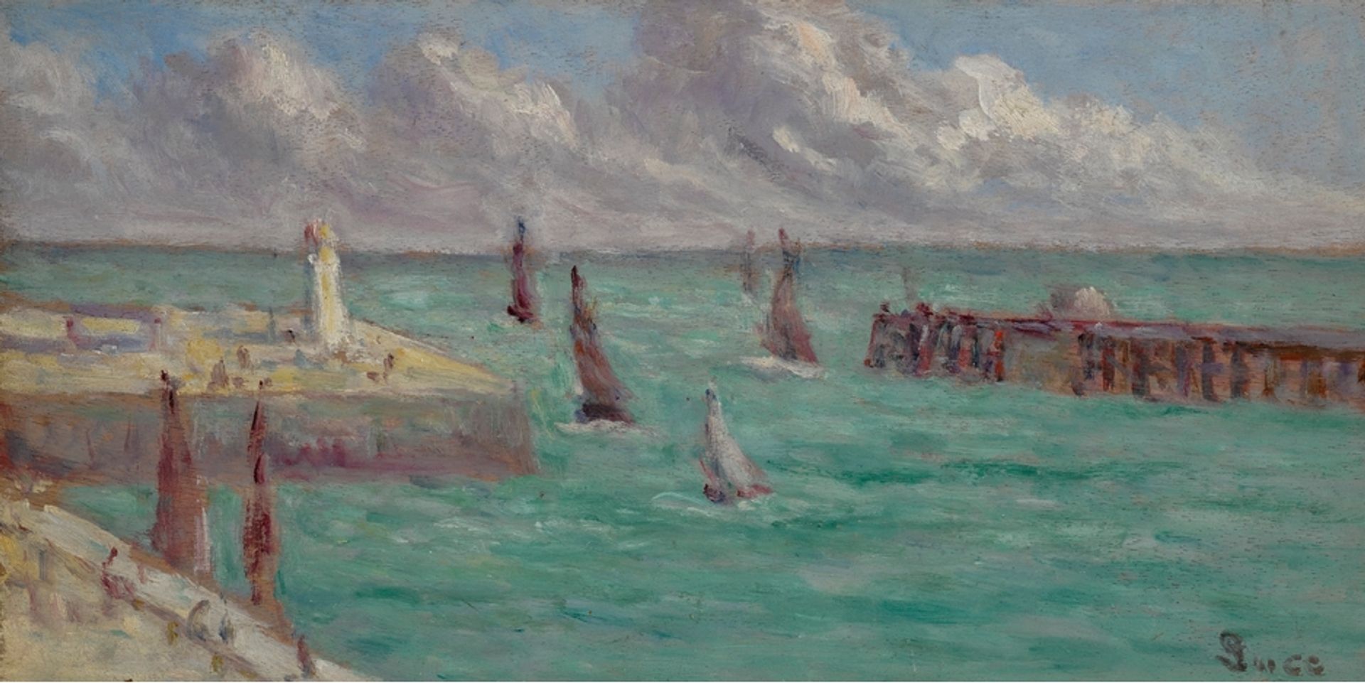 Honfleur, Le Phare Et La Jetée by Maximilien Luce
