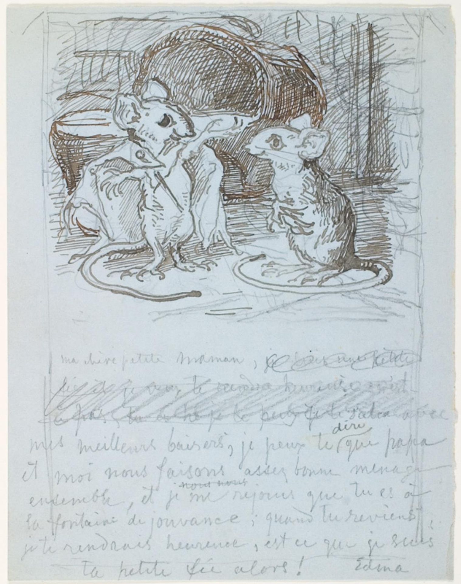 Illustrationsudkast til H.C. Andersen, "Suppe paa en Pølsepind" by Lorenz Frølich
