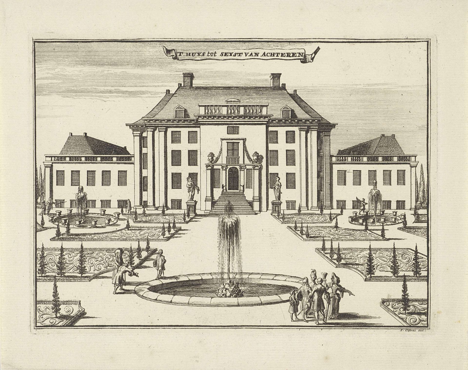 Gezicht op slot Zeist van de achterzijde by Jan van Vianen