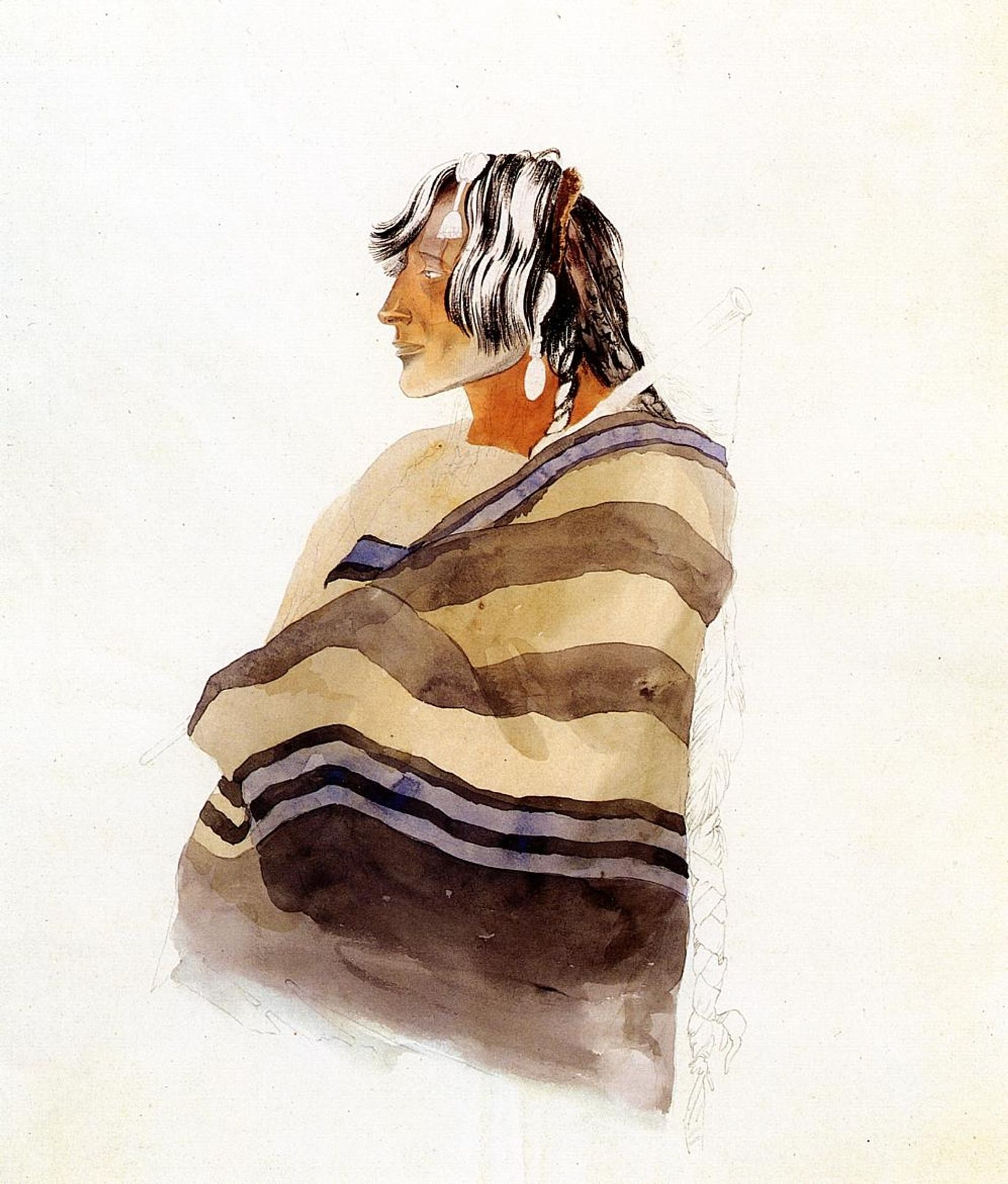 Kiasax, a Piegen Blackfeet Warrior by Karl Bodmer
