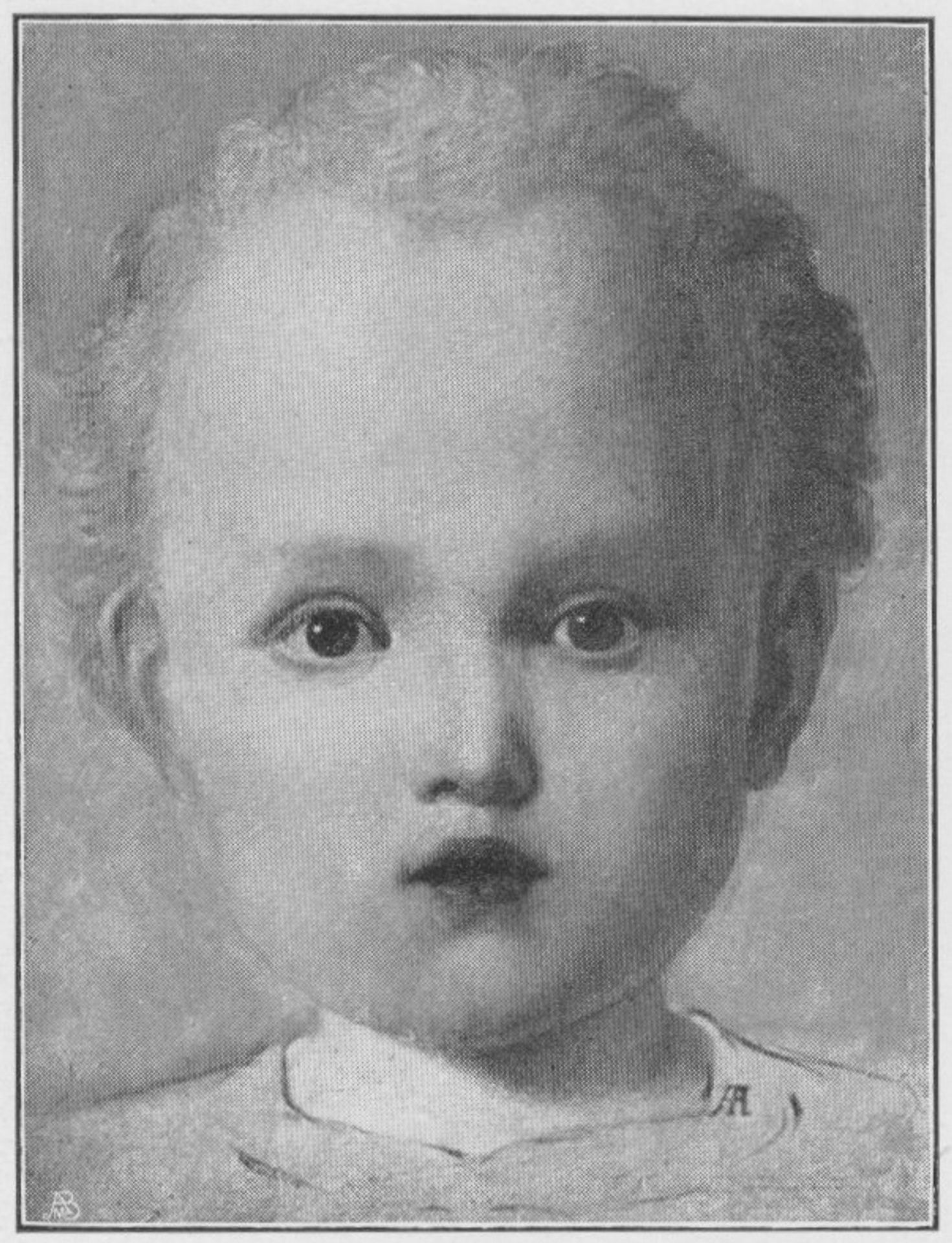 Child's head by Andreas Achenbach