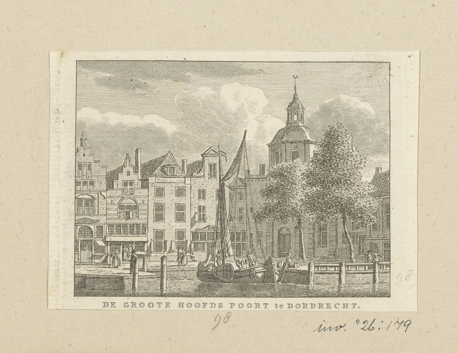 Gezicht op de Groothoofdspoort te Dordrecht by Carel Frederik (I) Bendorp