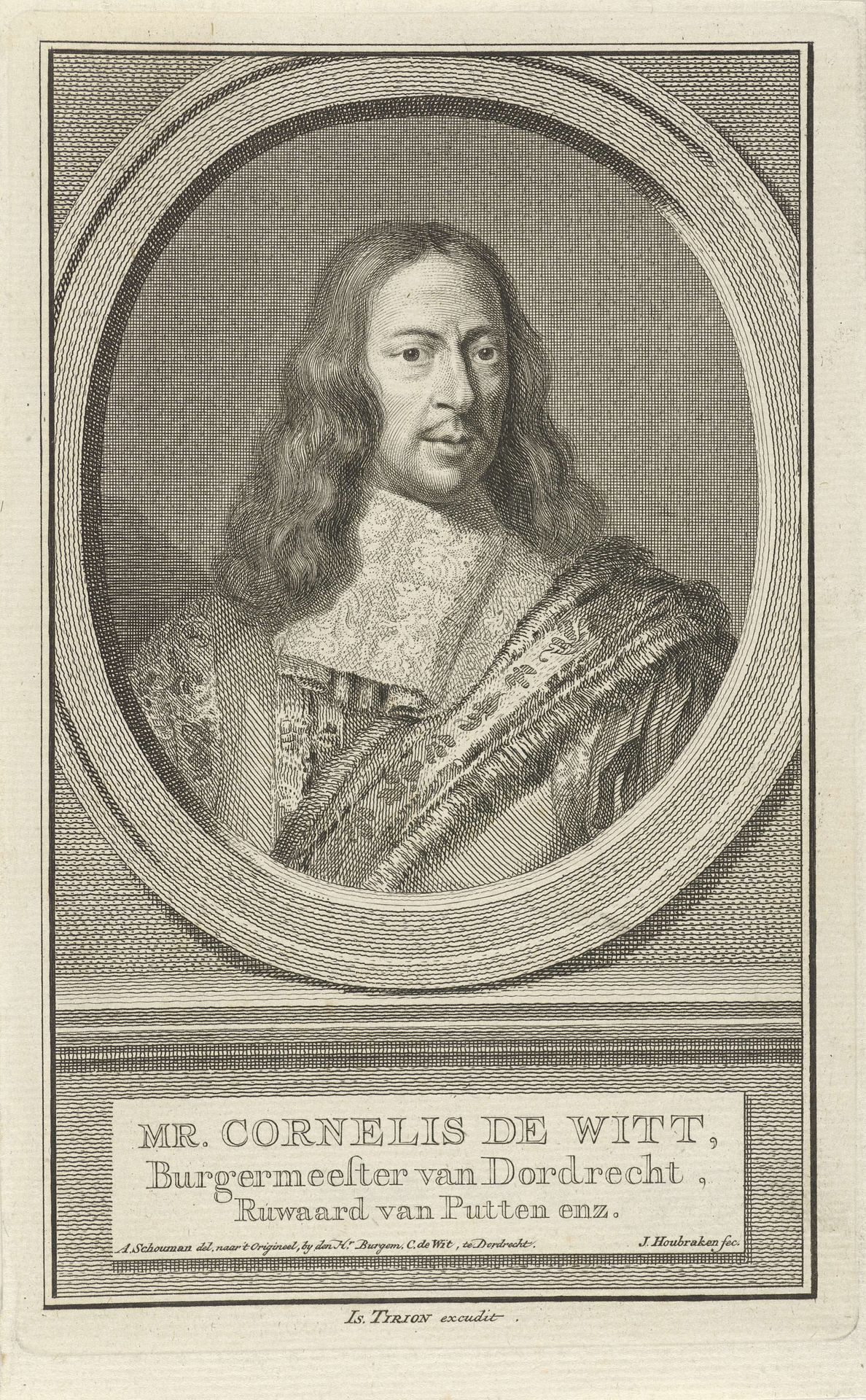 Portret van Cornelis de Witt by Jacob Houbraken
