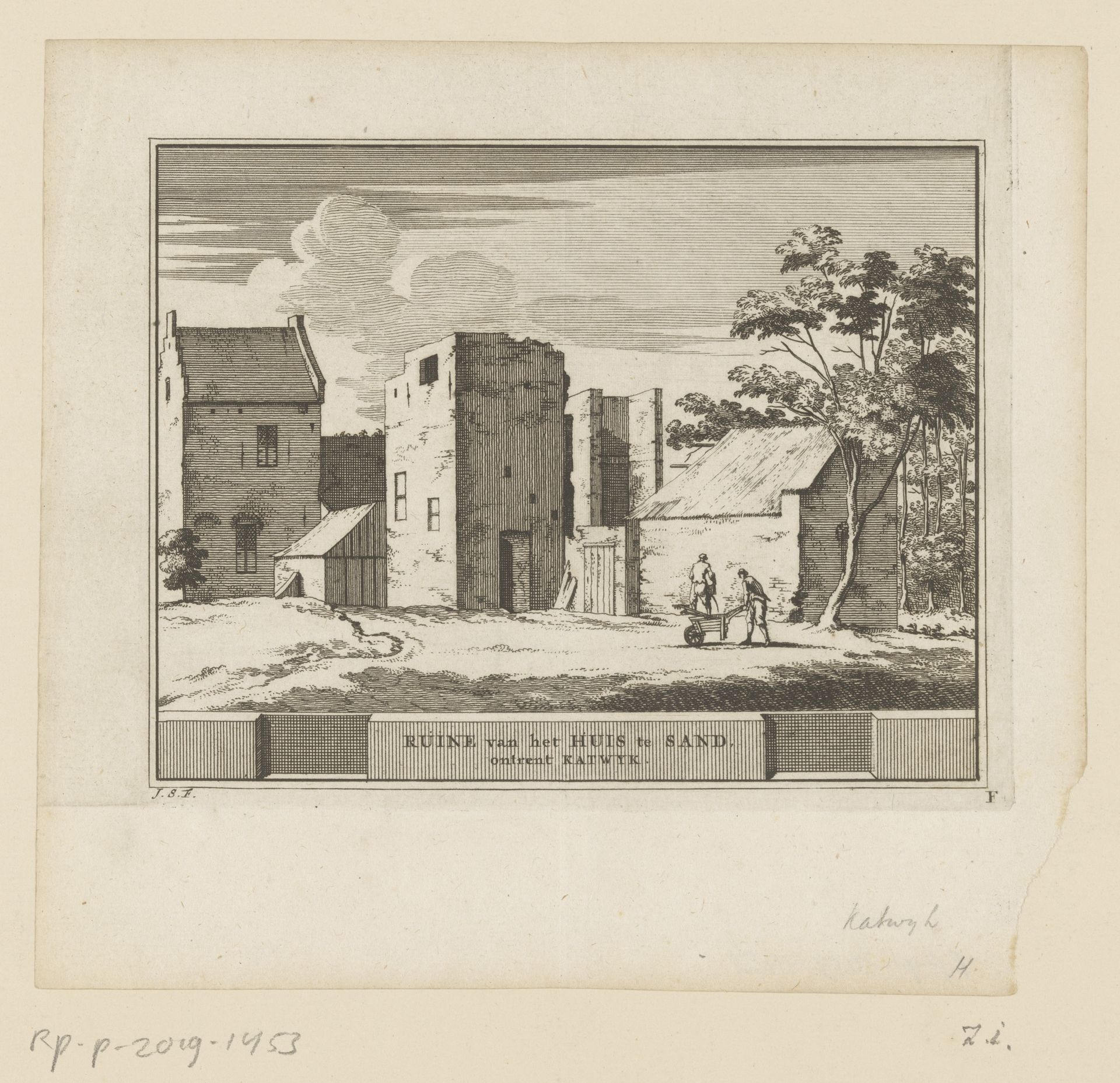 Gezicht op de ruïne Kasteel 't Zand bij Katwijk by Jacobus Schijnvoet