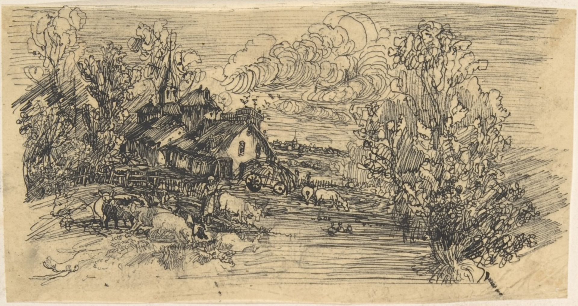 The Farm by Rodolphe Bresdin