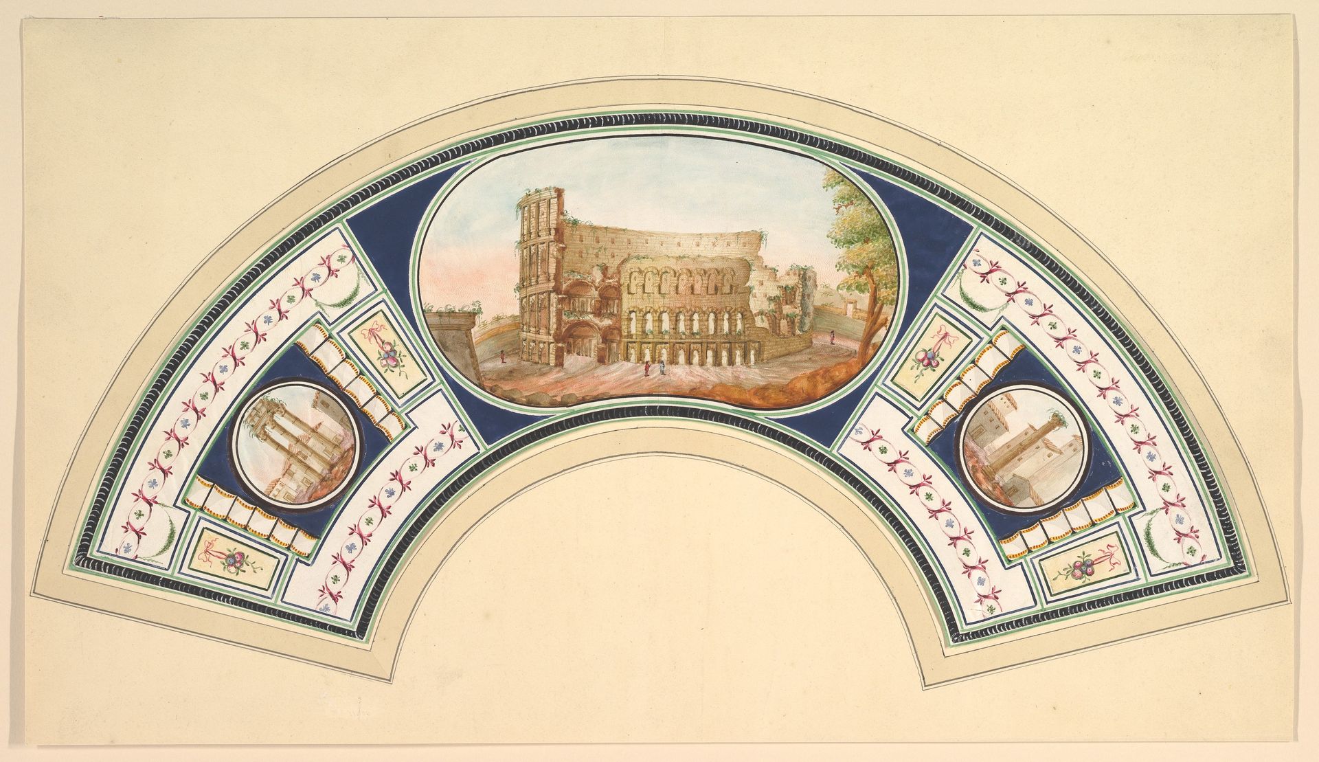 Fan Design with the Coloseum and the Temple of Vesta by Anonymous