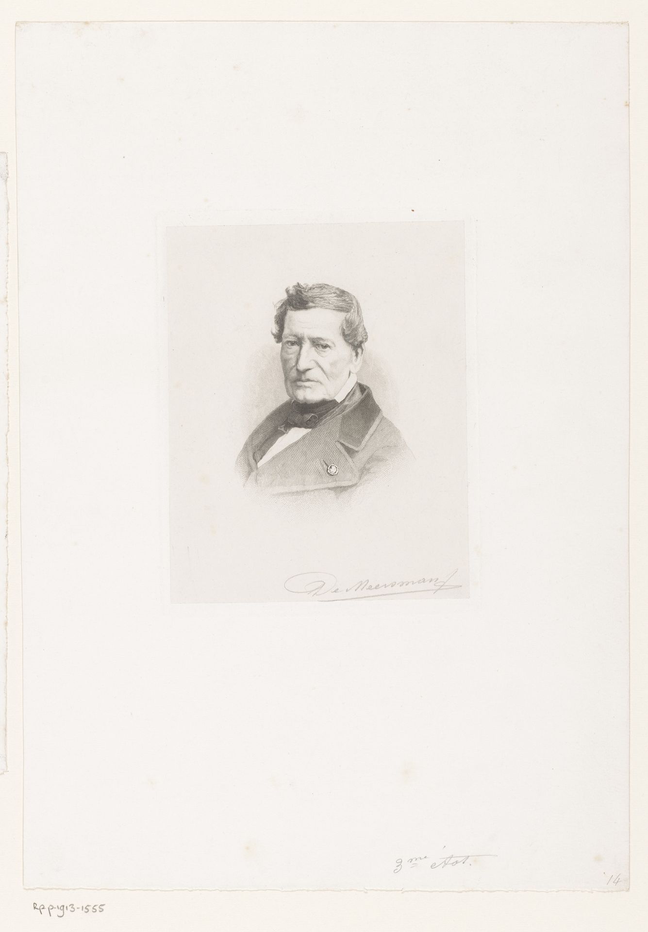 Portret van een onbekende man, mogelijk Daupoigne by François de Meersman