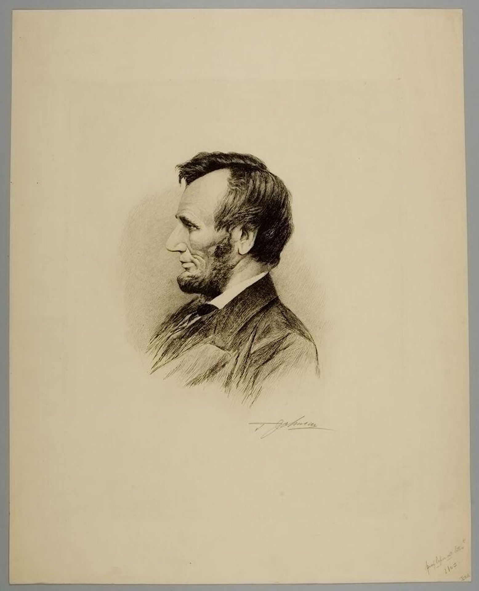 Abraham Lincoln (in profile) by Thomas Johnson