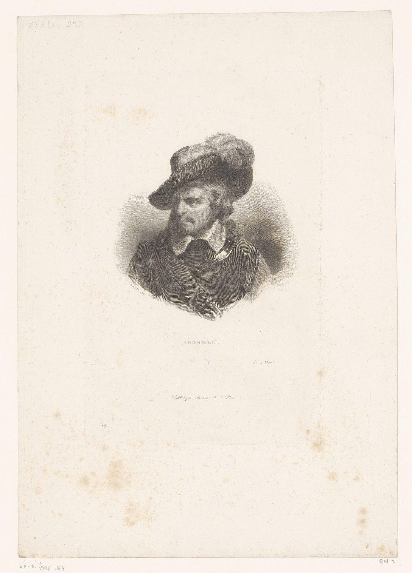 Portret van Oliver Cromwell by Louis Auguste Darodes
