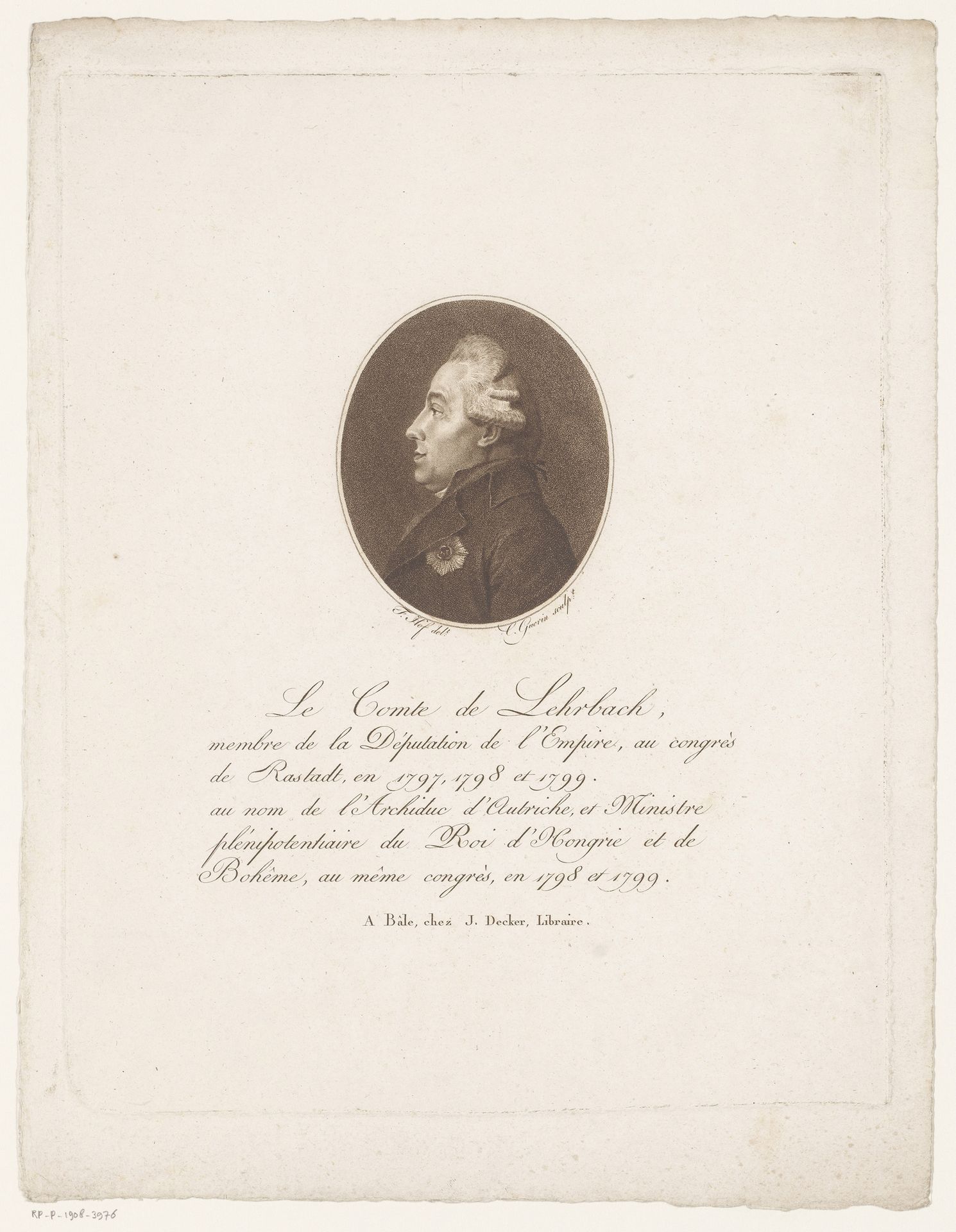 Portret van le Comte de Lehrbach by Christophe Guérin