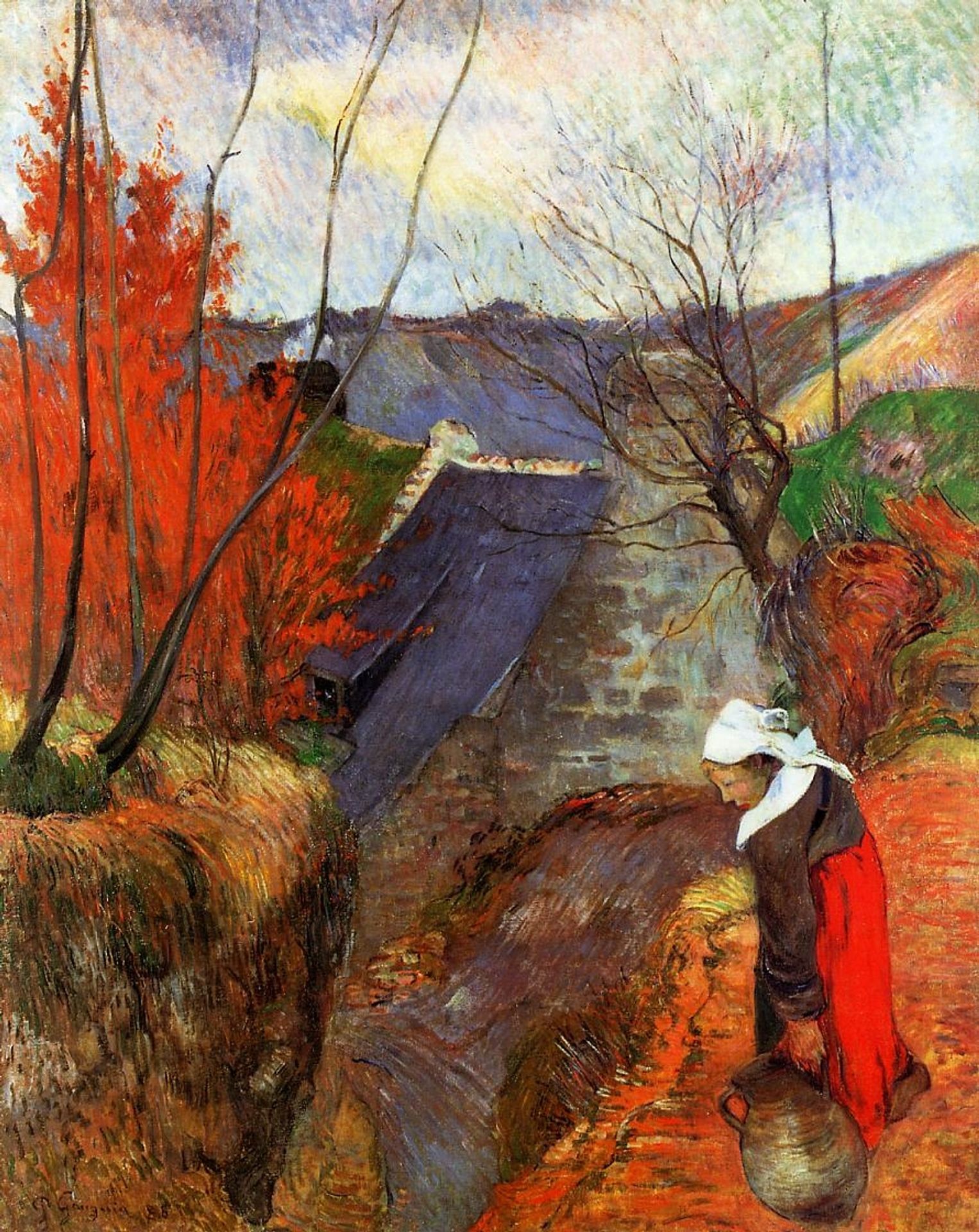 Breton Woman with a Pitcher by Paul Gauguin
