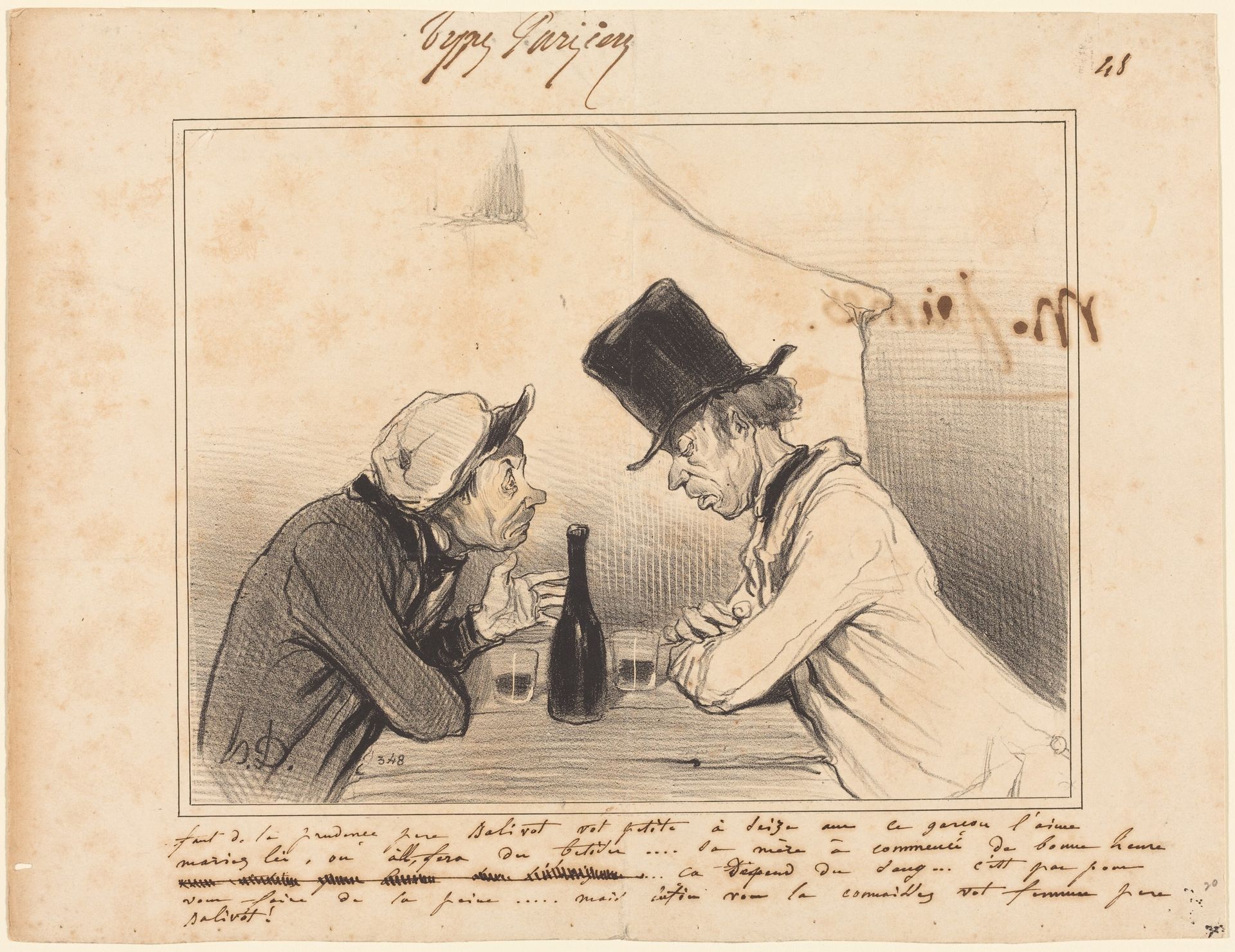 Faut de la prudence père Balivot, vot petite a seize ans... by Honoré Daumier