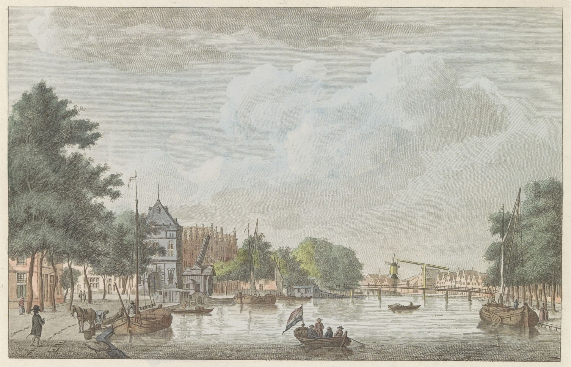 Spaarne te Haarlem, ca. 1790 by Carel Frederik (I) Bendorp