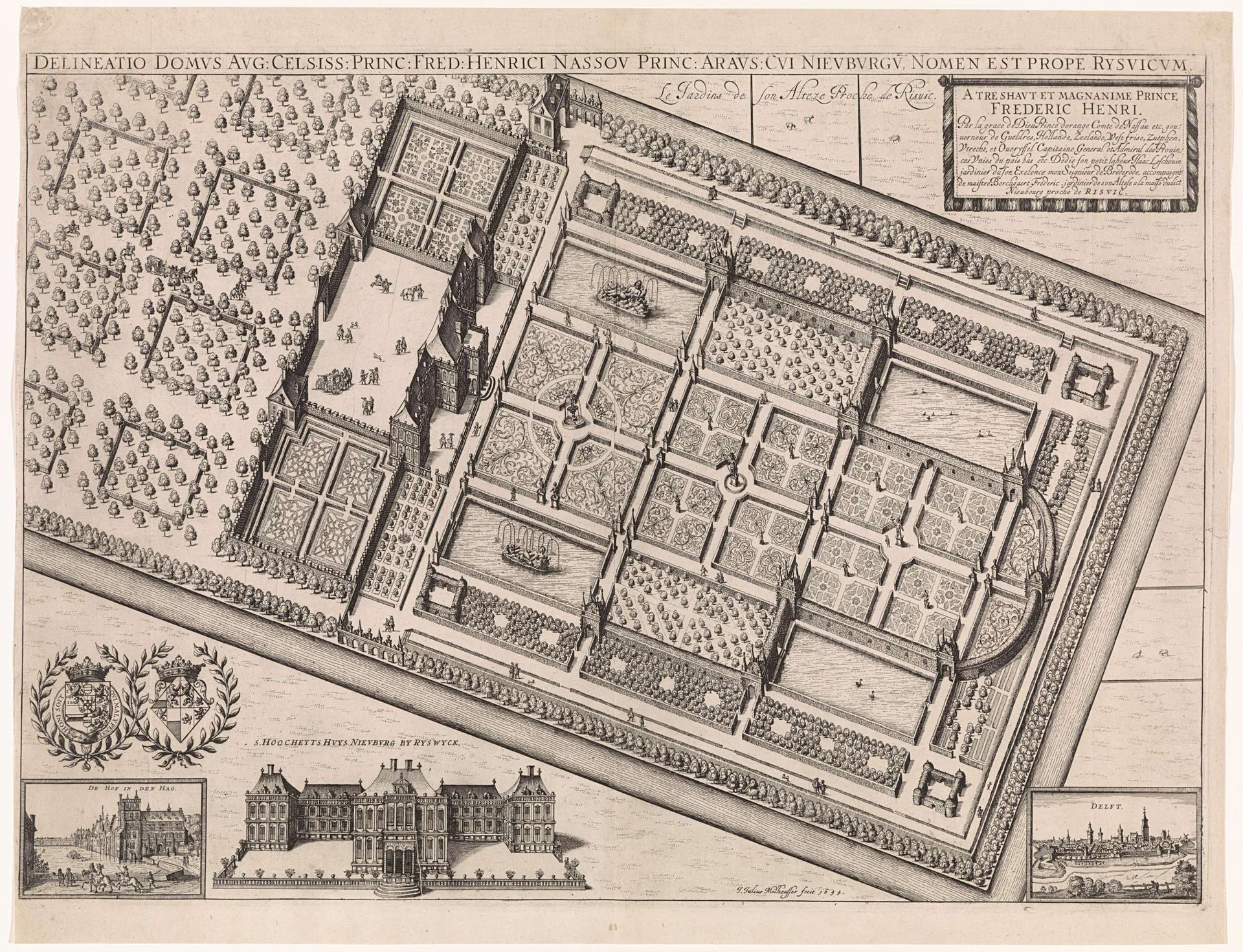 Gezicht op Huis ter Nieuburch in Rijswijk by Julius Milheuser