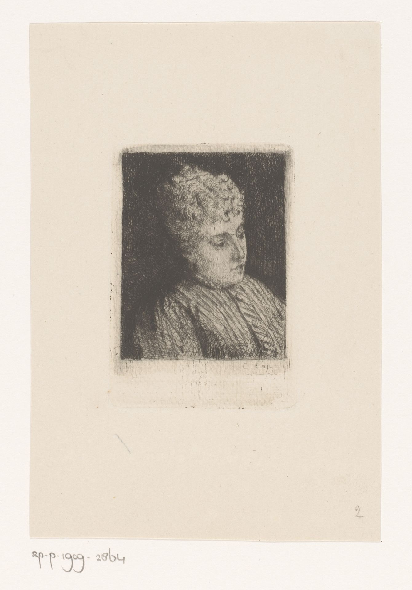Borstbeeld van een jonge vrouw by Constant Aimé Marie Cap