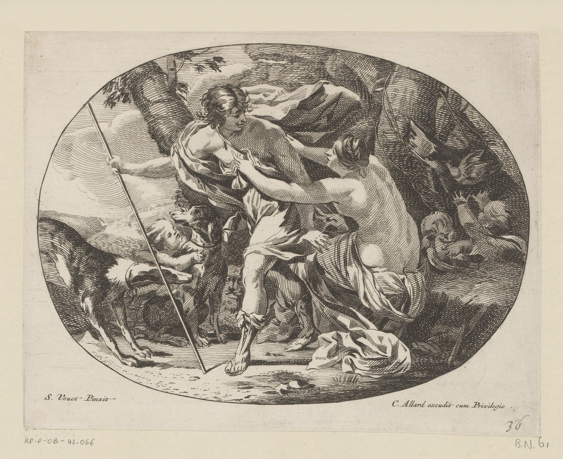 Venus en Adonis by Carel Allard