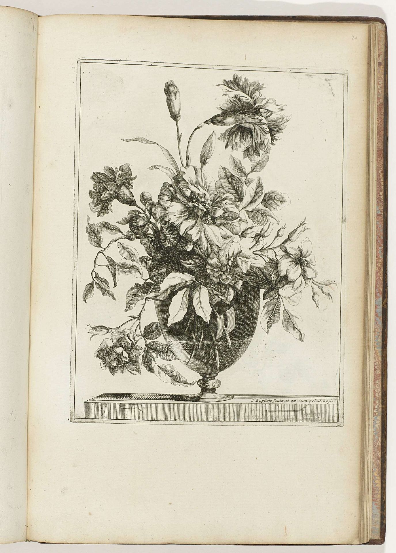 Boeket in glazen vaas by Jean-Baptiste Monnoyer