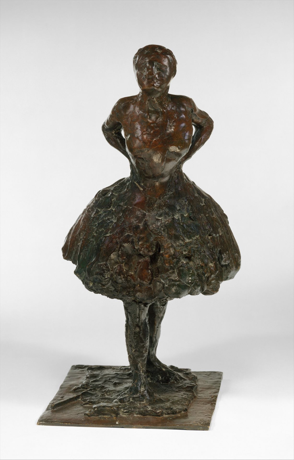 Dressed Dancer at Rest, Hands Behind Her Back, Right Leg Forward (Second State) by Edgar Degas
