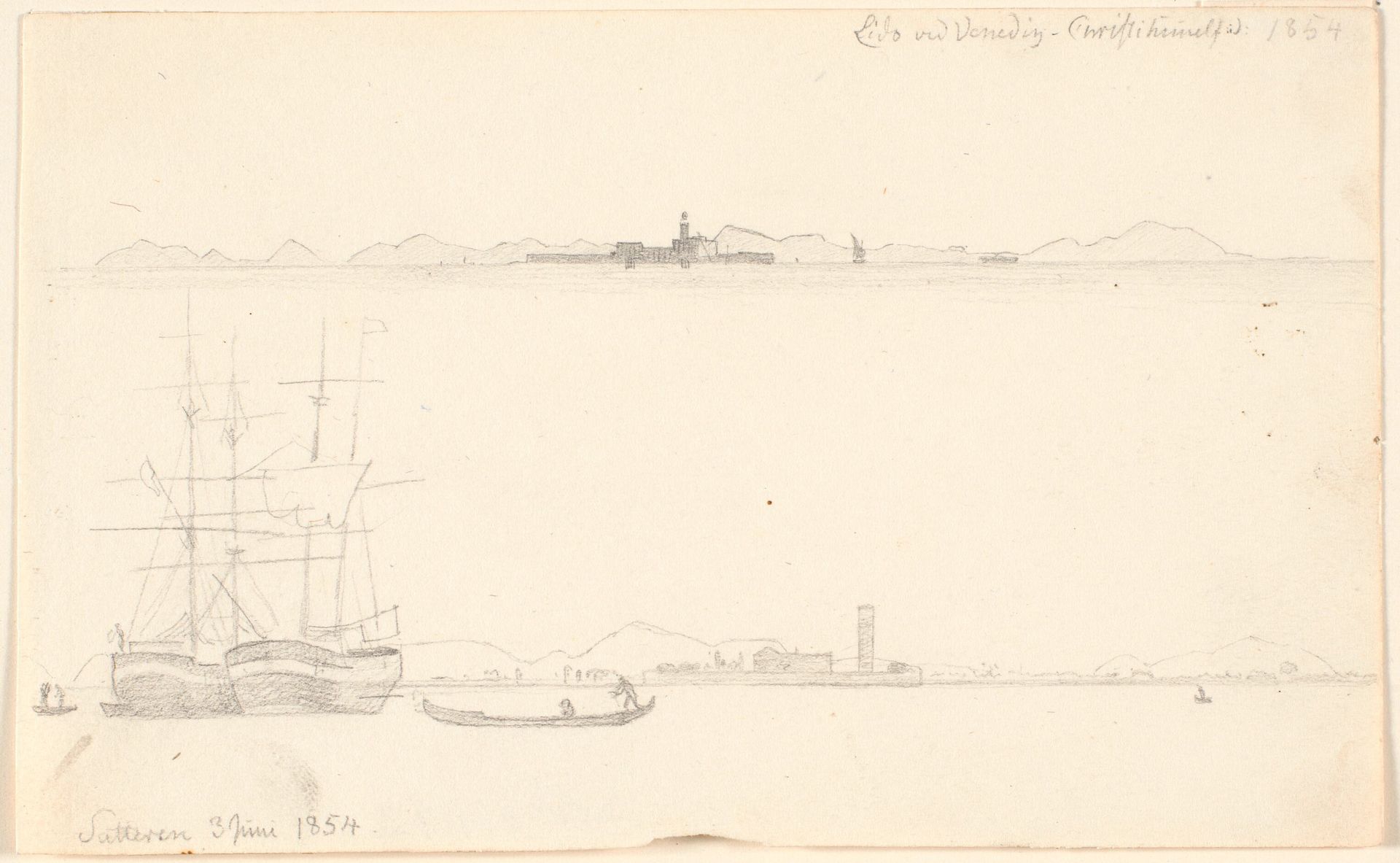 Skitsebogsblad fra Venedig. by P.C. Skovgaard