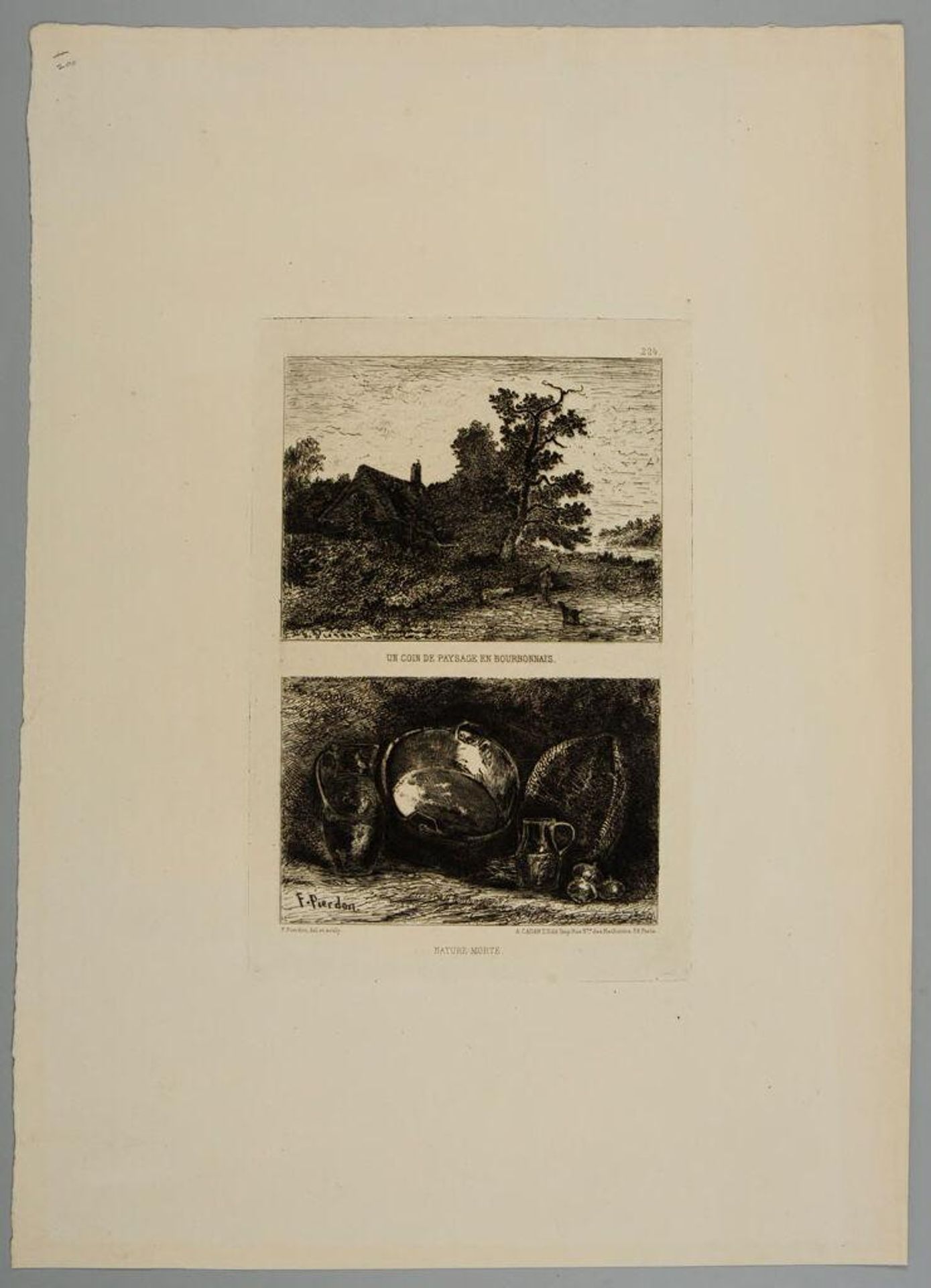 Above: A Corner of the Landscape of Bourbonnais; below: Still Life by FranÃ§ois Pierdon