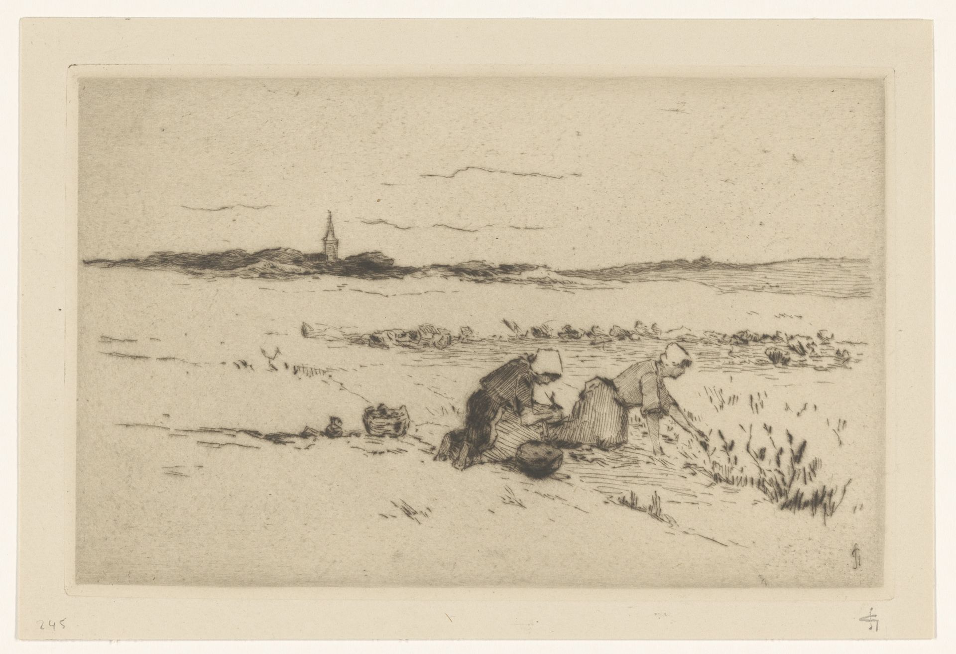 Aardappelrooisters bij Katwijk by Carel Nicolaas Storm van 's-Gravesande